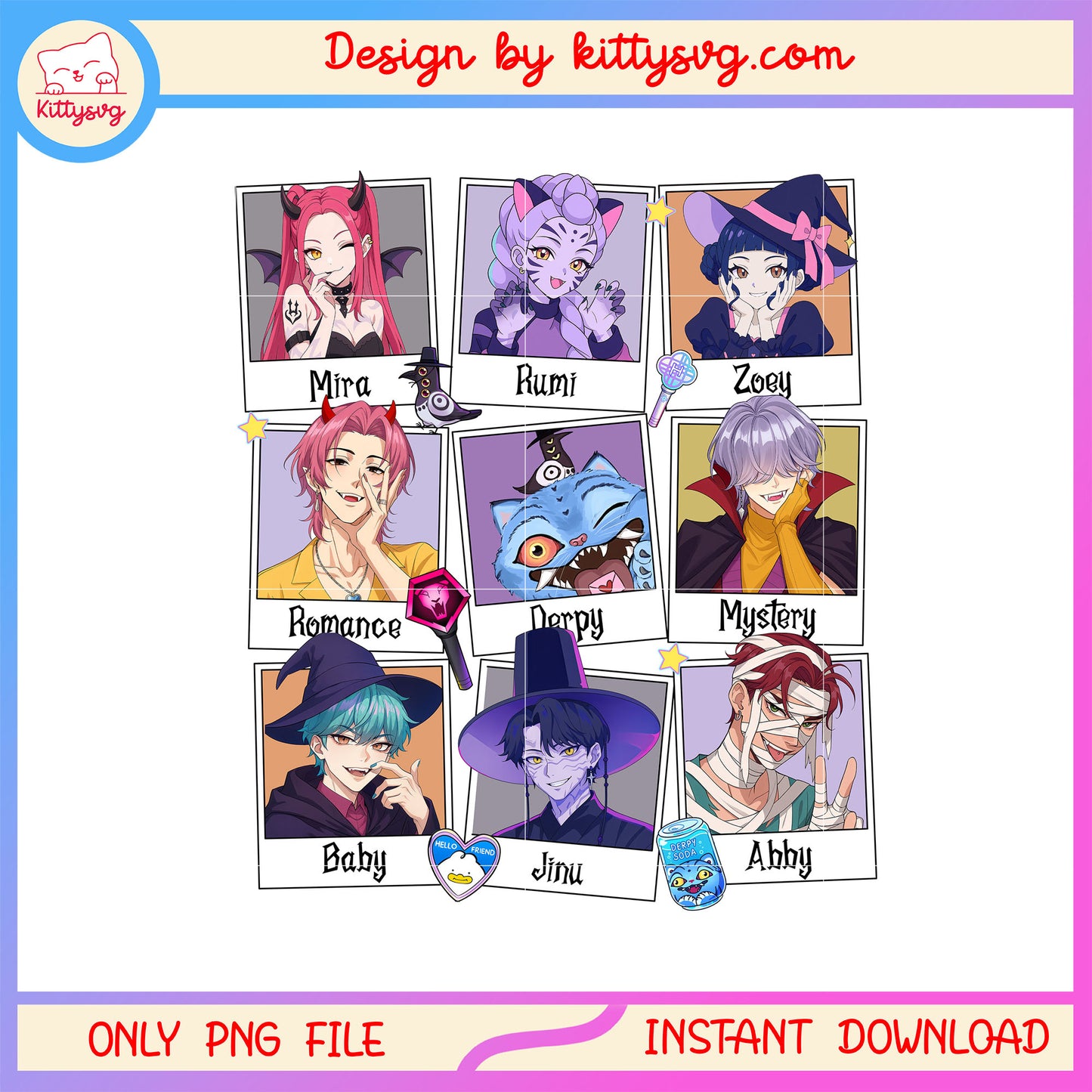 Saja boys huntrix spooky halloween design png, the saja boys png