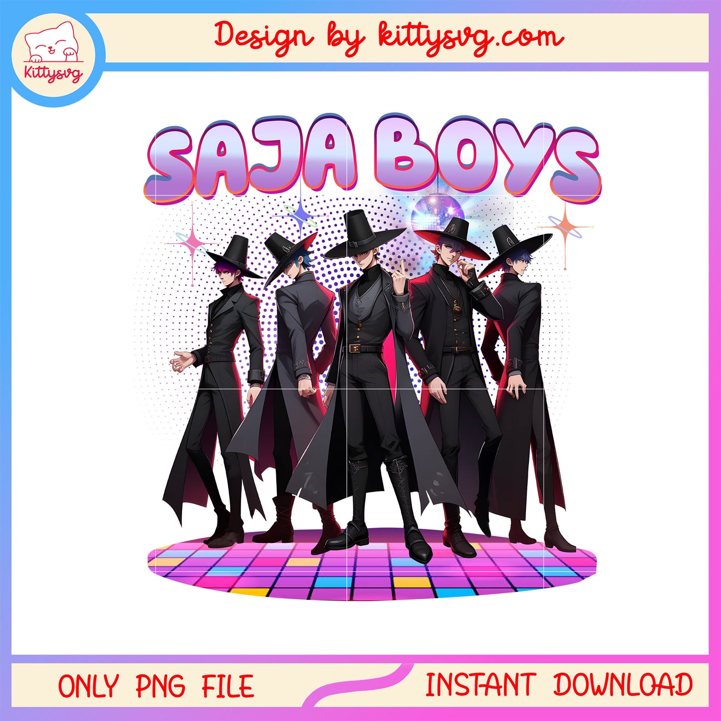 Saja boys kpop demon hunters art png, saja boys shirt png
