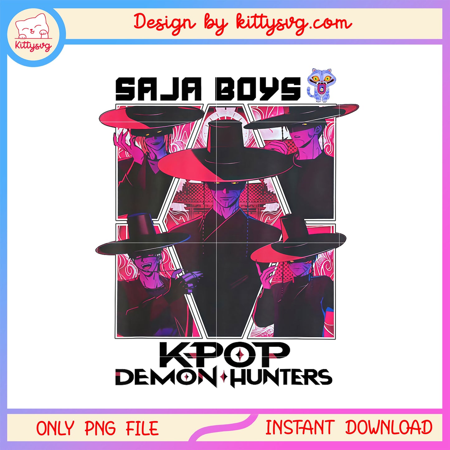 Saja boys kpop demon hunters design png, saja boys png