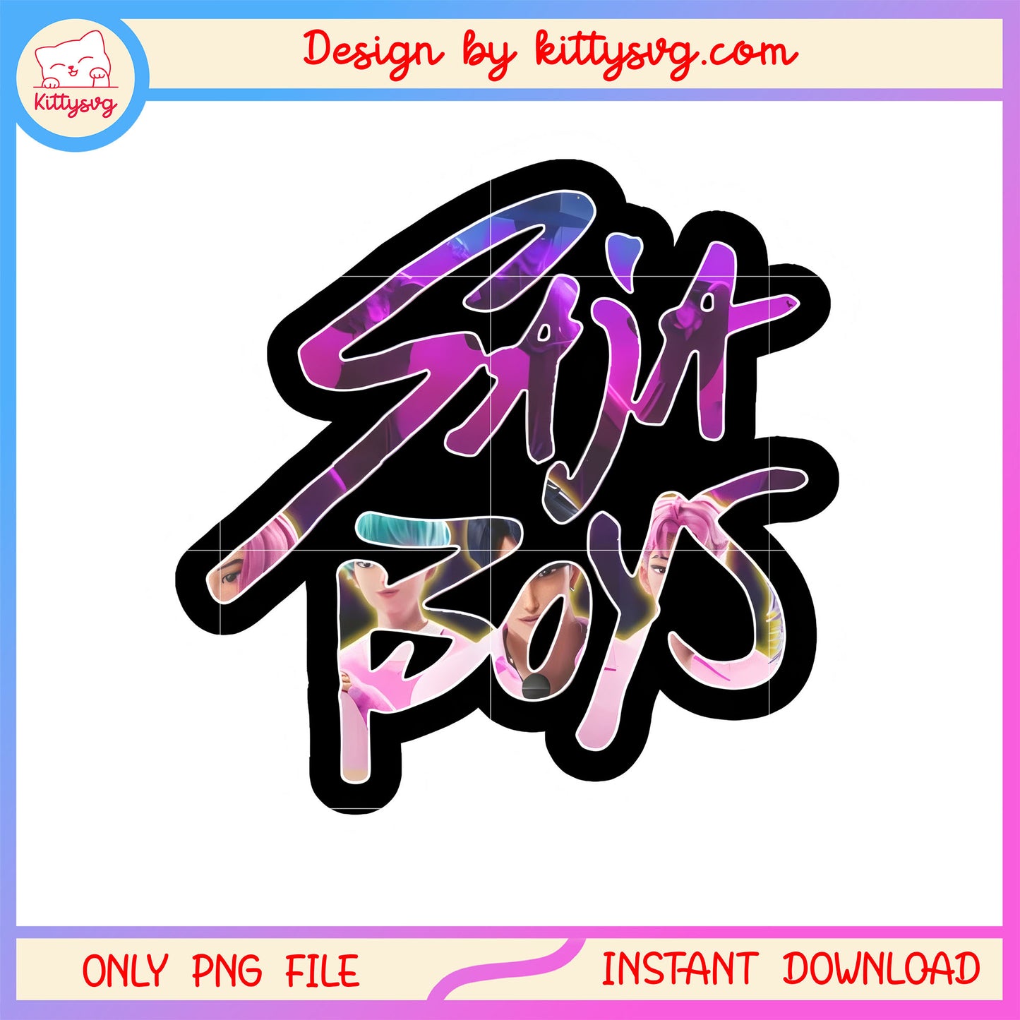 Saja boys kpop demon hunters sticker png, logo band png