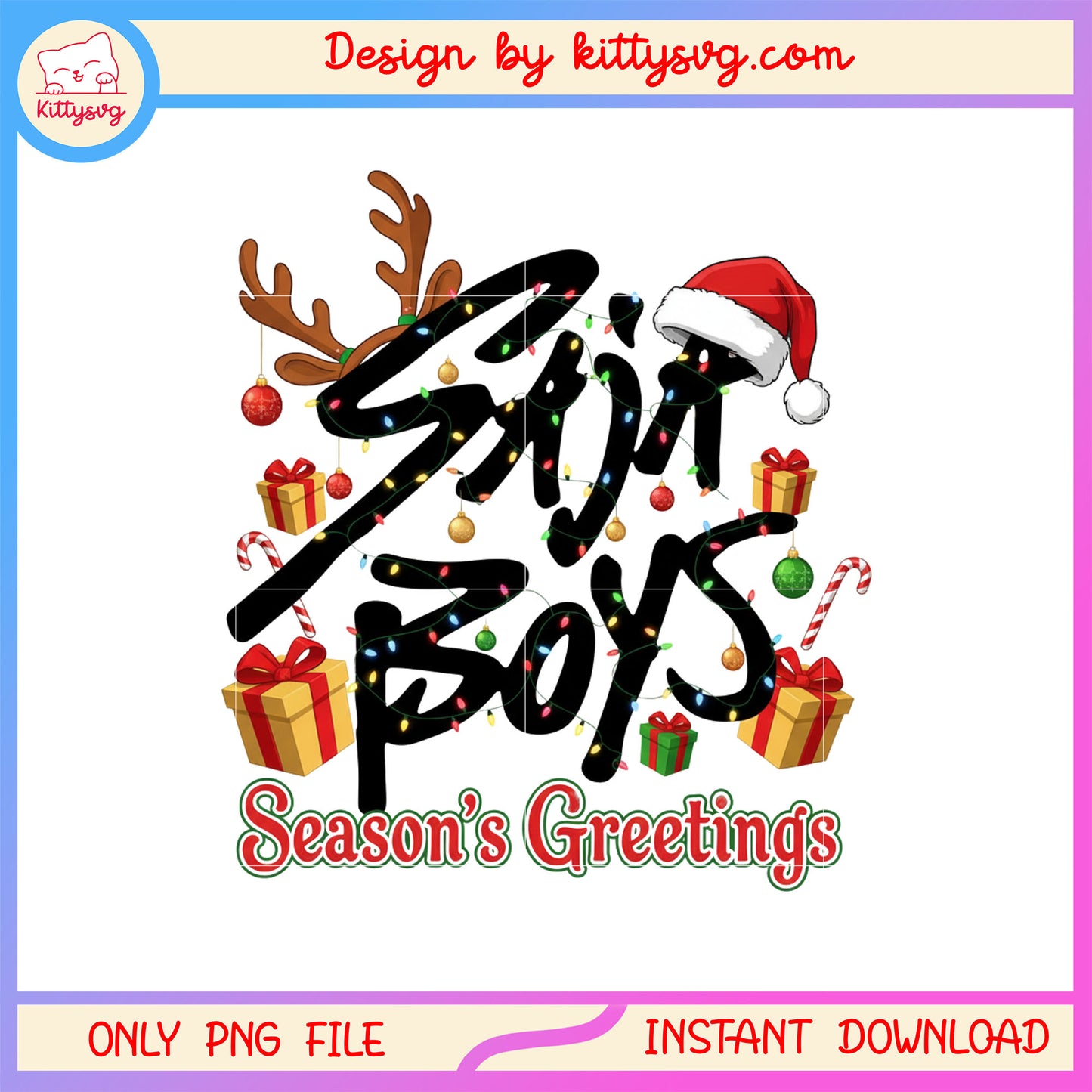 Saja boys season's greetings kpop design png, saja boys names png