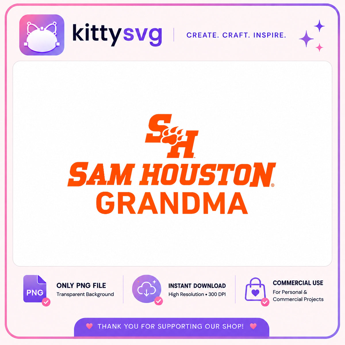 Sam Houston Grandma PNG, College Grandma PNG, Bearkats PNG