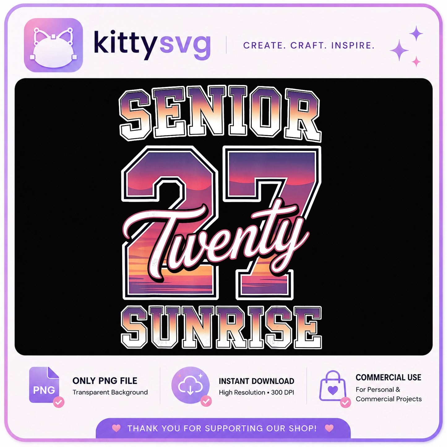 Senior 2027 Sunrise PNG, Class Of 2027 PNG, Senior Sunrise PNG