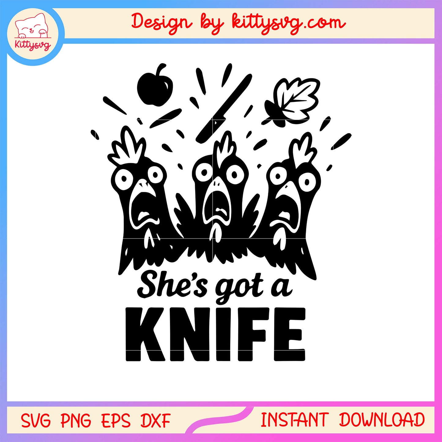 She's got a knife angry turkey design svg, thanksgiving svg
