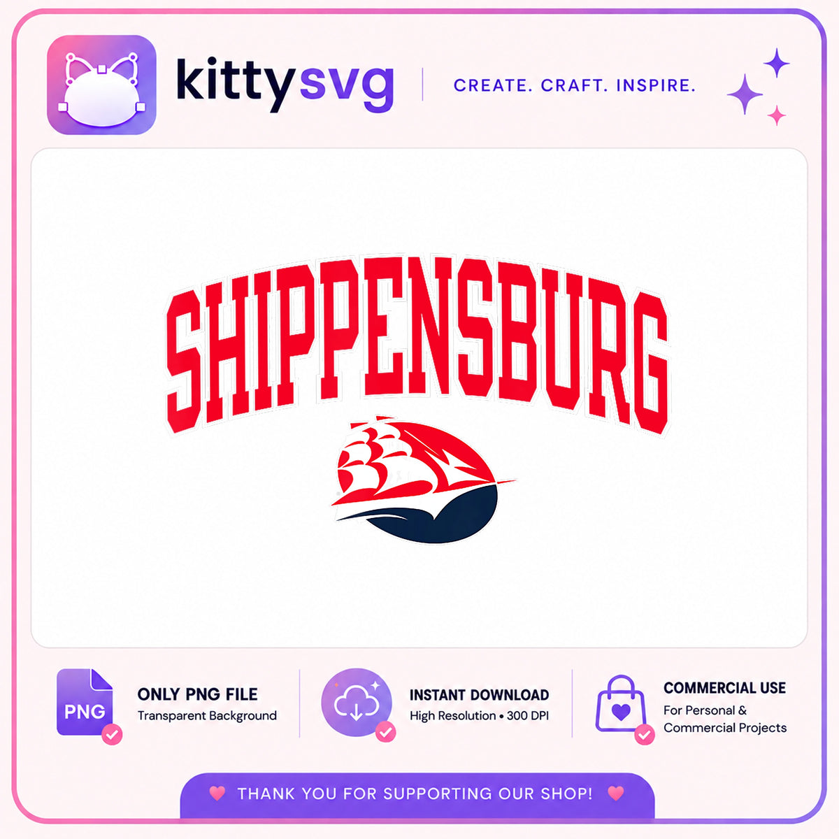 Shippensburg University PNG, College Team Ship PNG, Varsity PNG