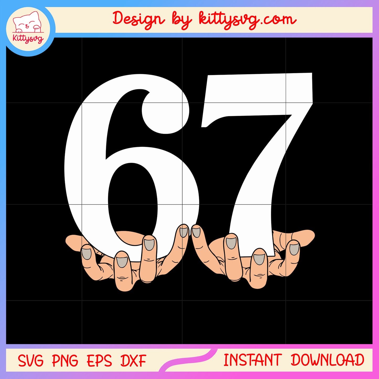 Six seven hand hold design svg, six seven meme svg