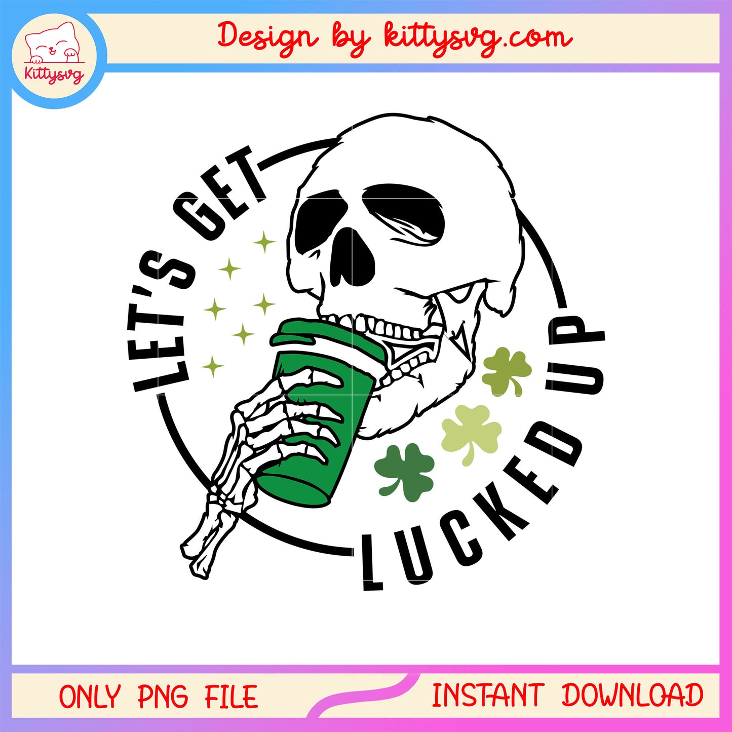 Skeleton coffee st patrick's png, st patrick's day chicago png