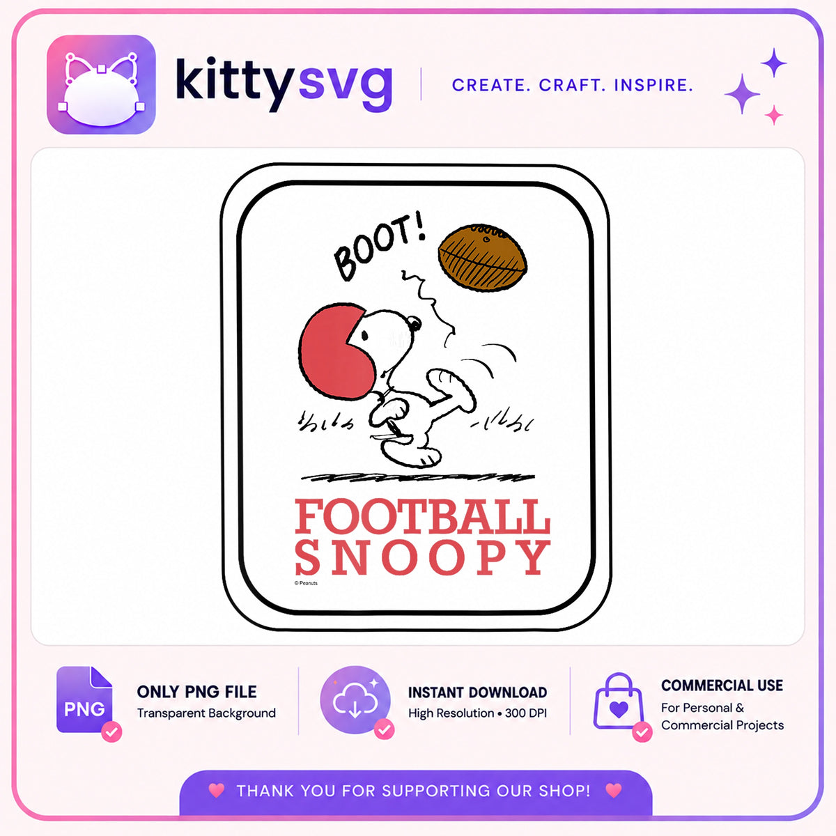 Snoopy Football PNG, Peanuts Sports Clipart, Football PNG