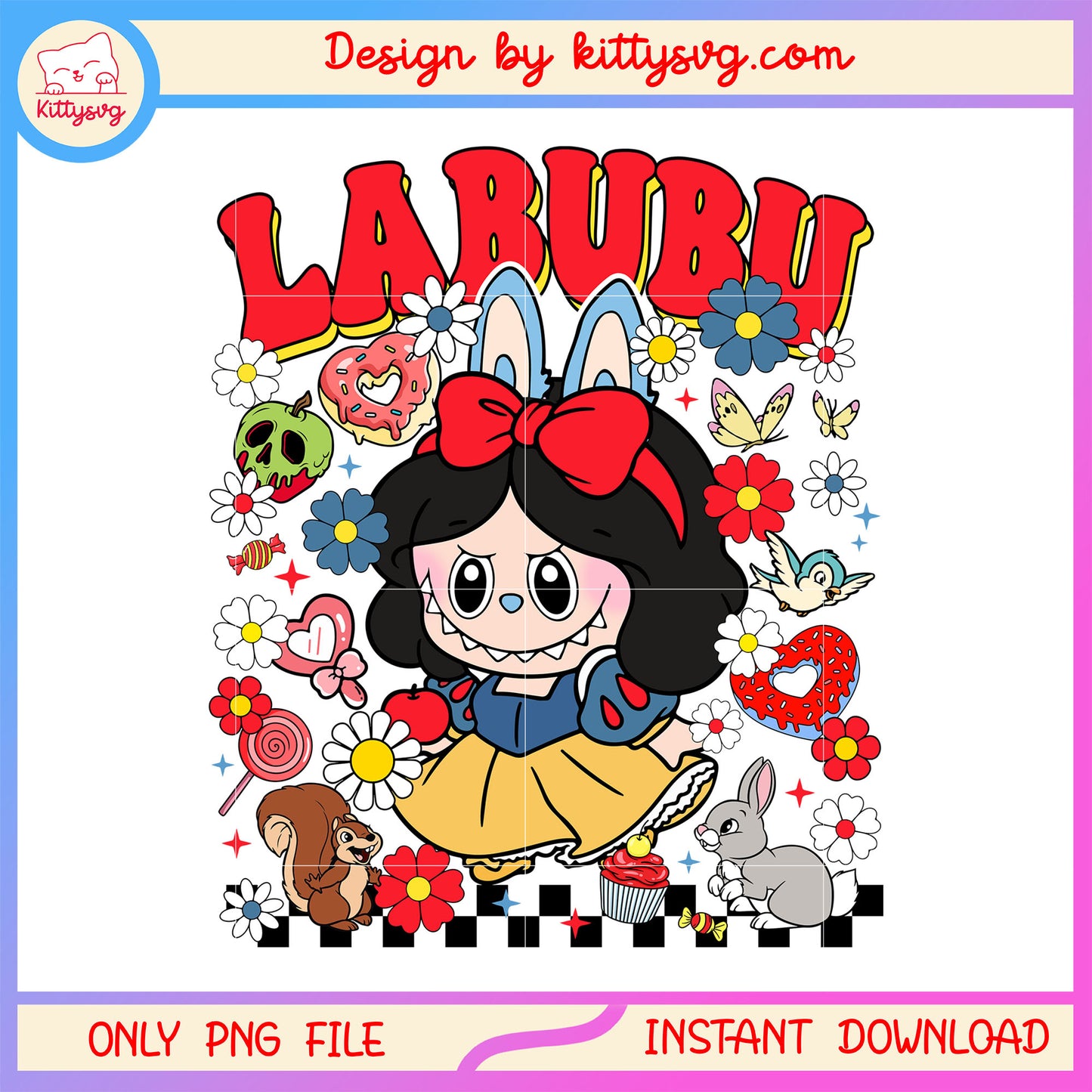 Snow white baby labubu costume png, disney princess png