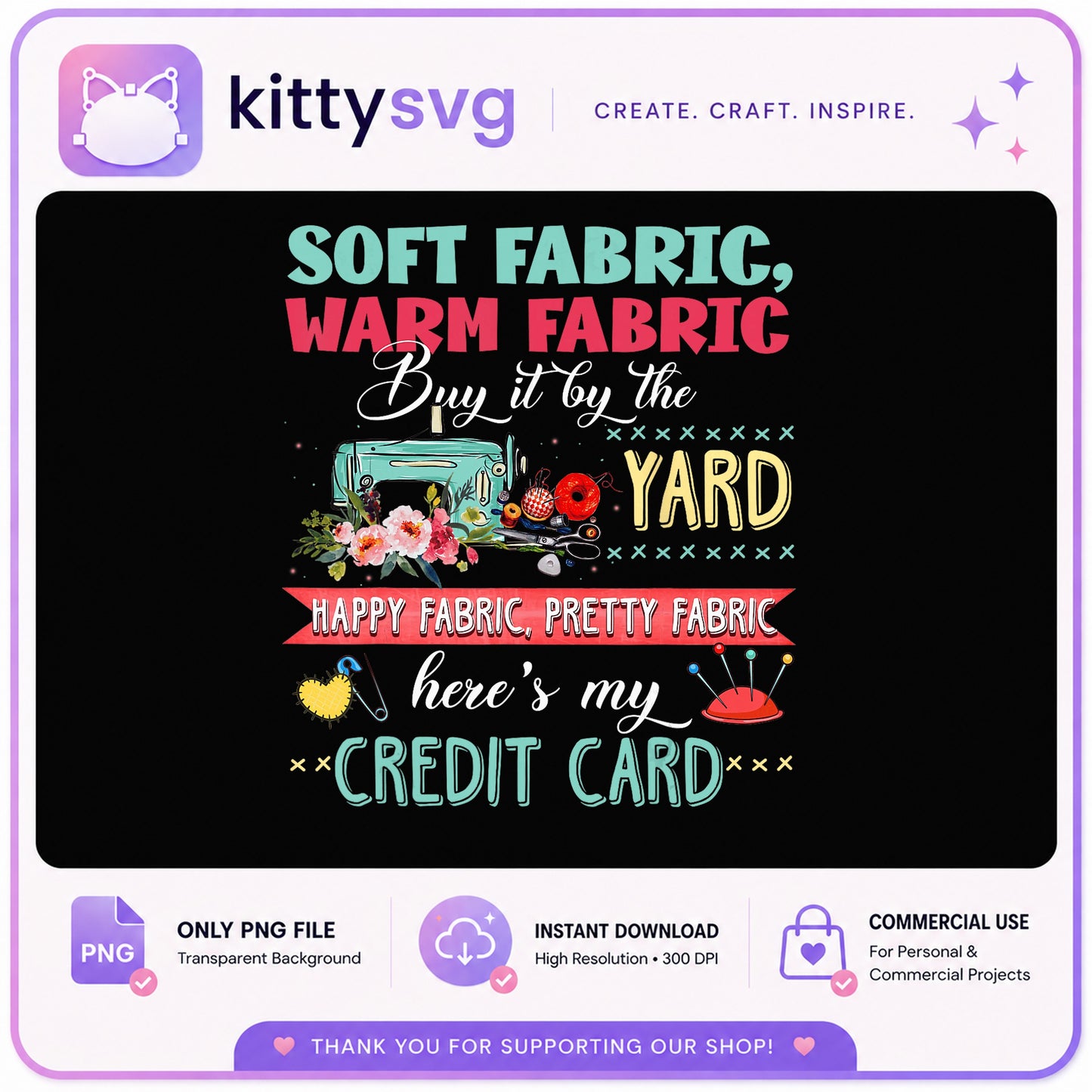 Soft Fabric Warm Fabric Buy It By The Yard PNG, Sewing PNG, Quilting PNG