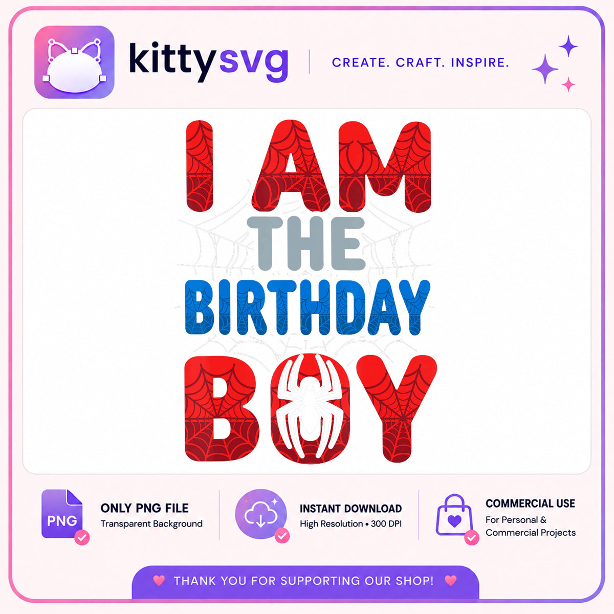 Spiderman Birthday Boy PNG, I Am The Birthday Boy, Spider PNG