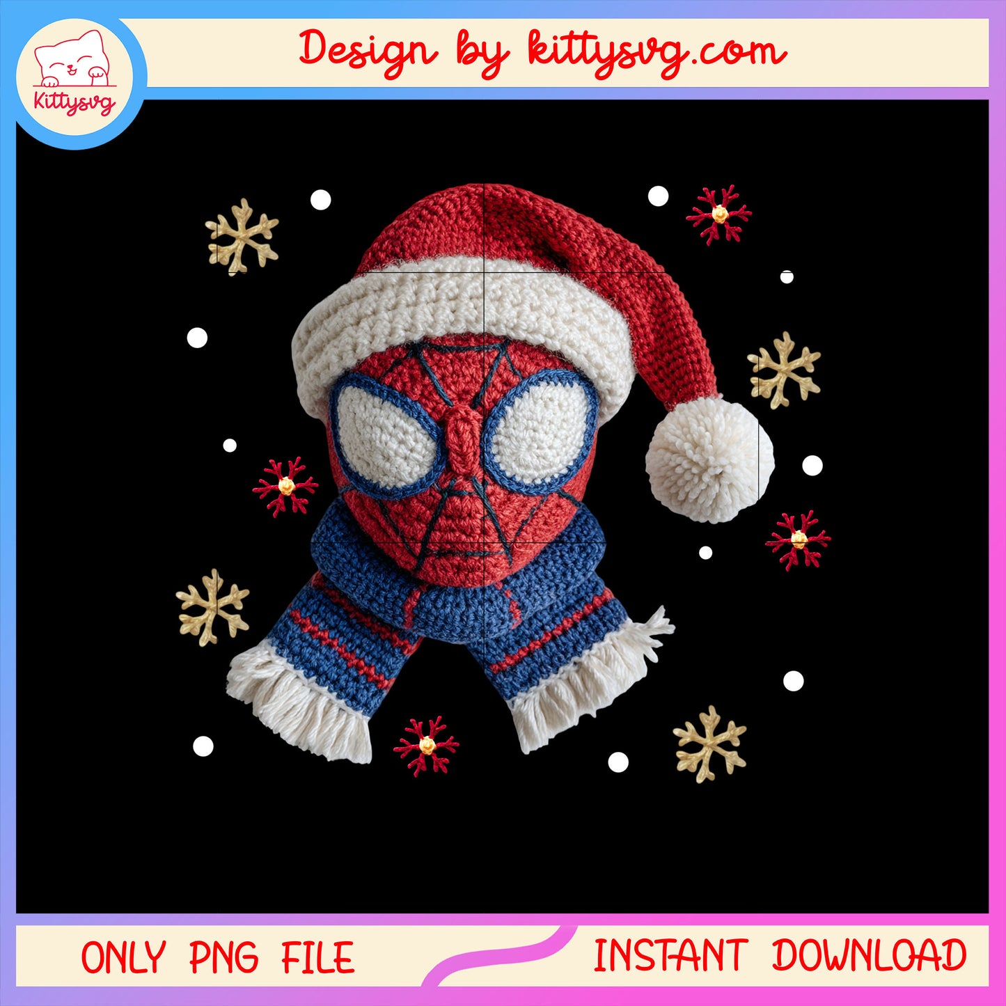 Spiderman face christmas patchwork png, marvel spiderman png