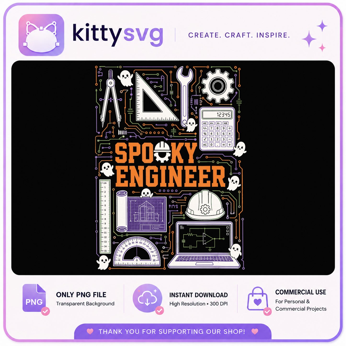 Spooky Engineer PNG, Halloween Engineer Ghost PNG, Engineer PNG