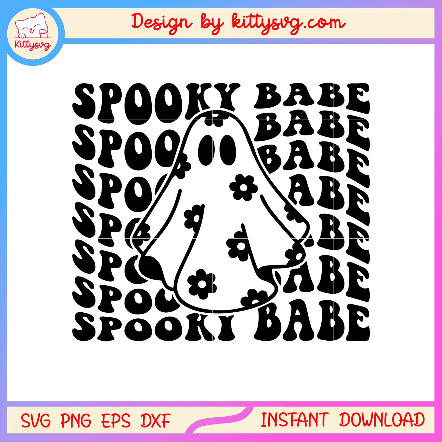 Spooky babe halloween ghost design svg, sheet ghost svg