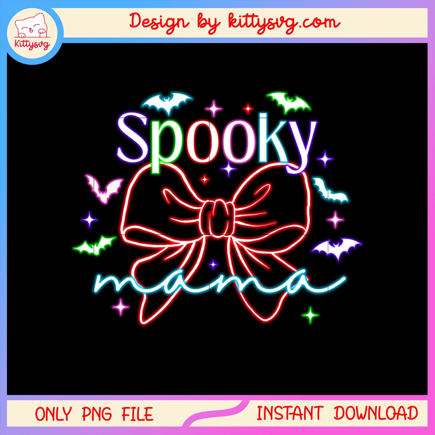 Spooky cute bow halloween vibes png, halloween png