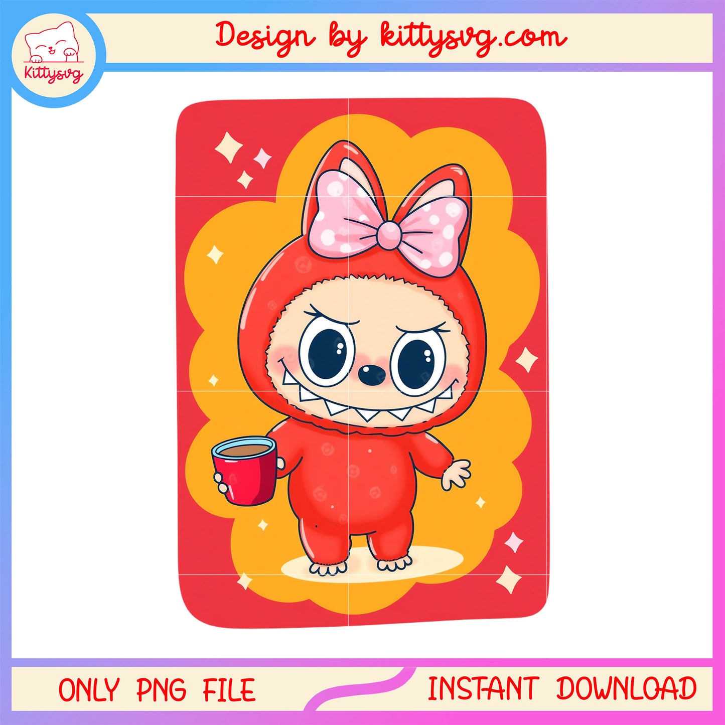 Tarot card labubu monster design design png, labubu monster png