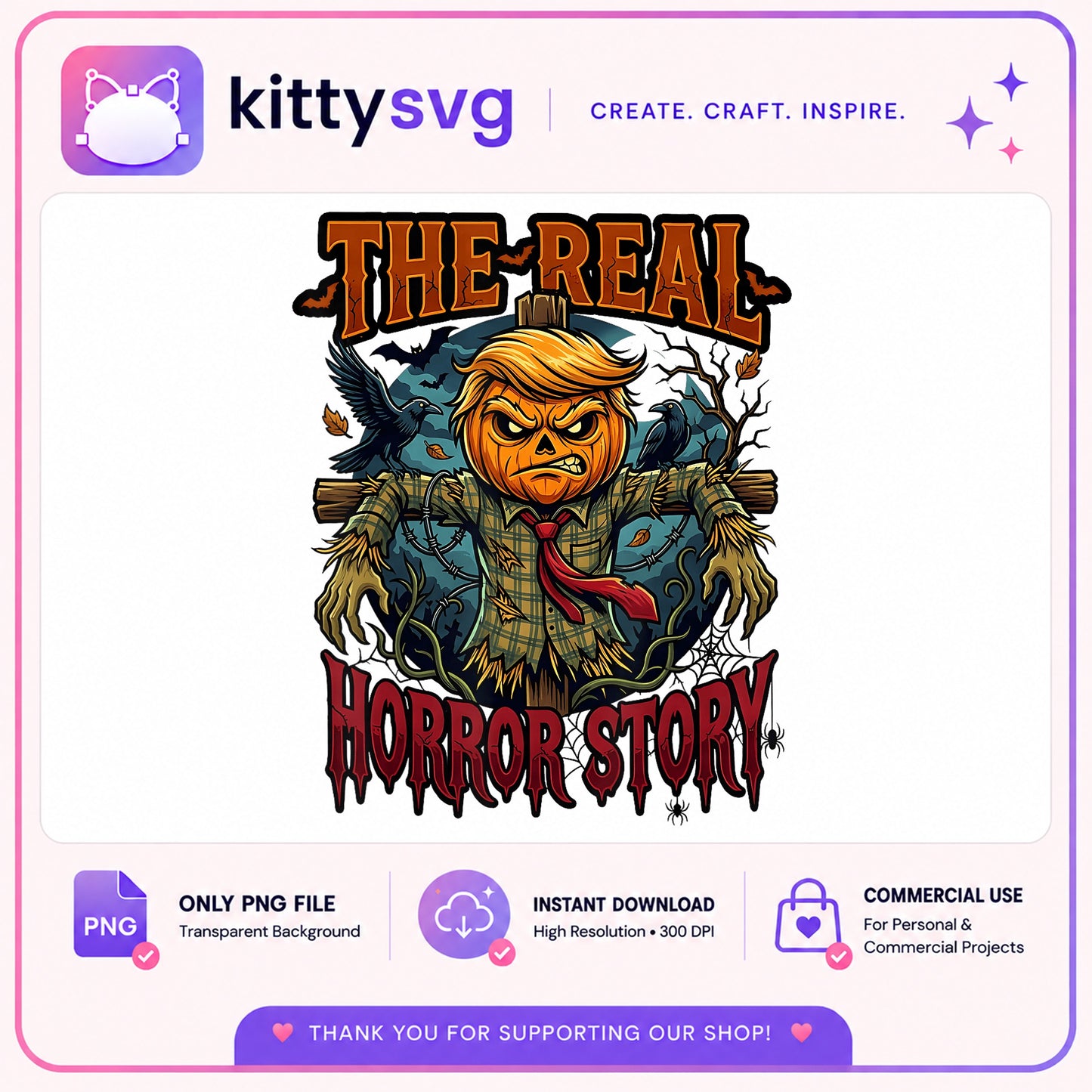 The Real Horror Story PNG, Halloween Pumpkin PNG, Scarecrow PNG