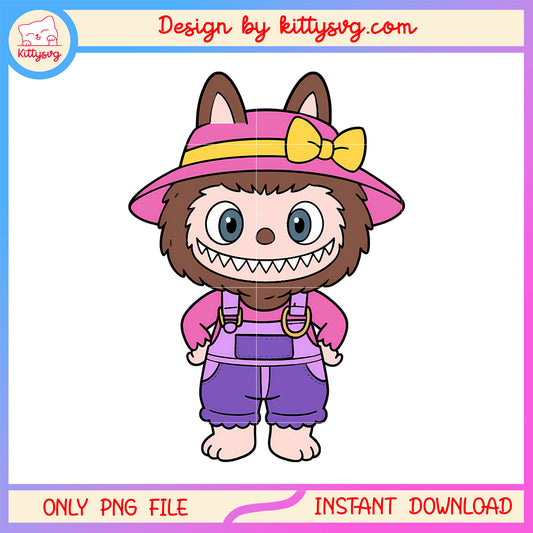 The farmer labubu cute doll png, labubu blind box png