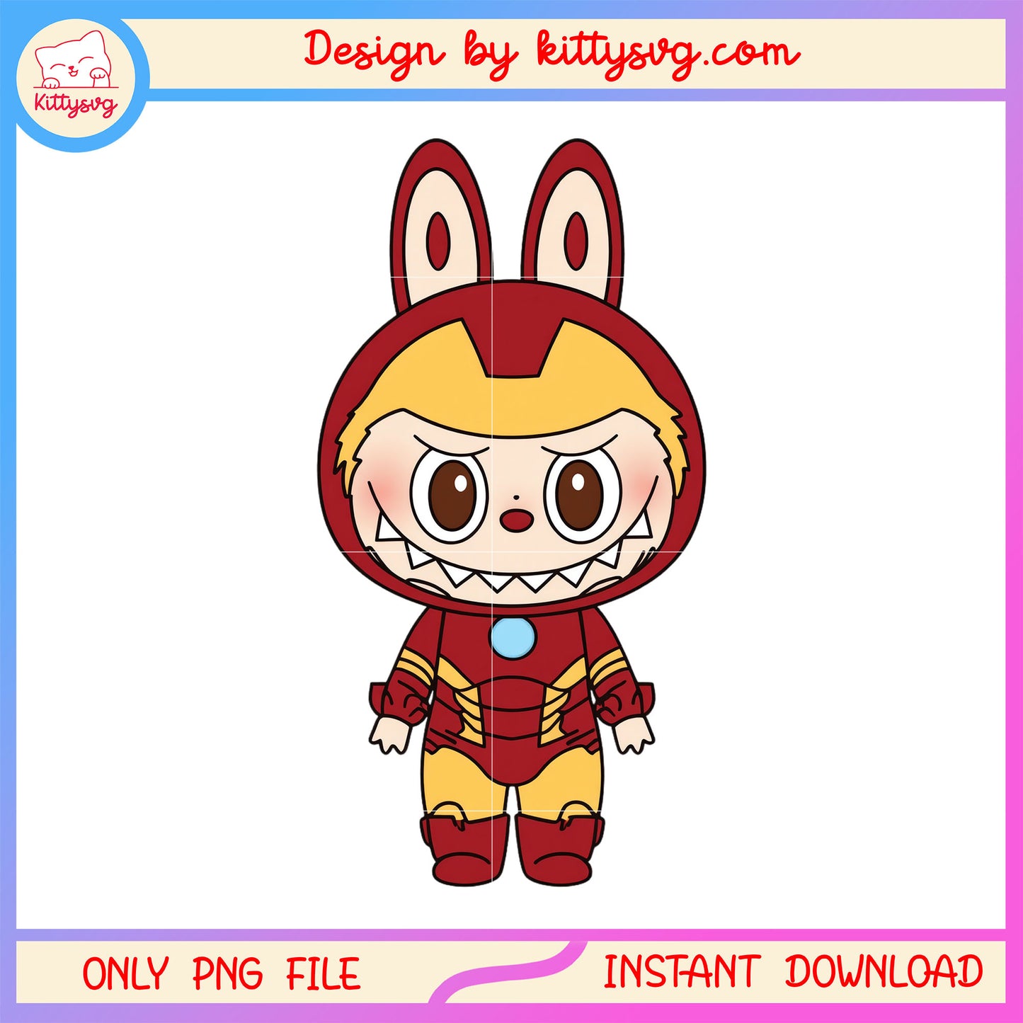 The hero iron man labubu doll clothes design png, avengers png