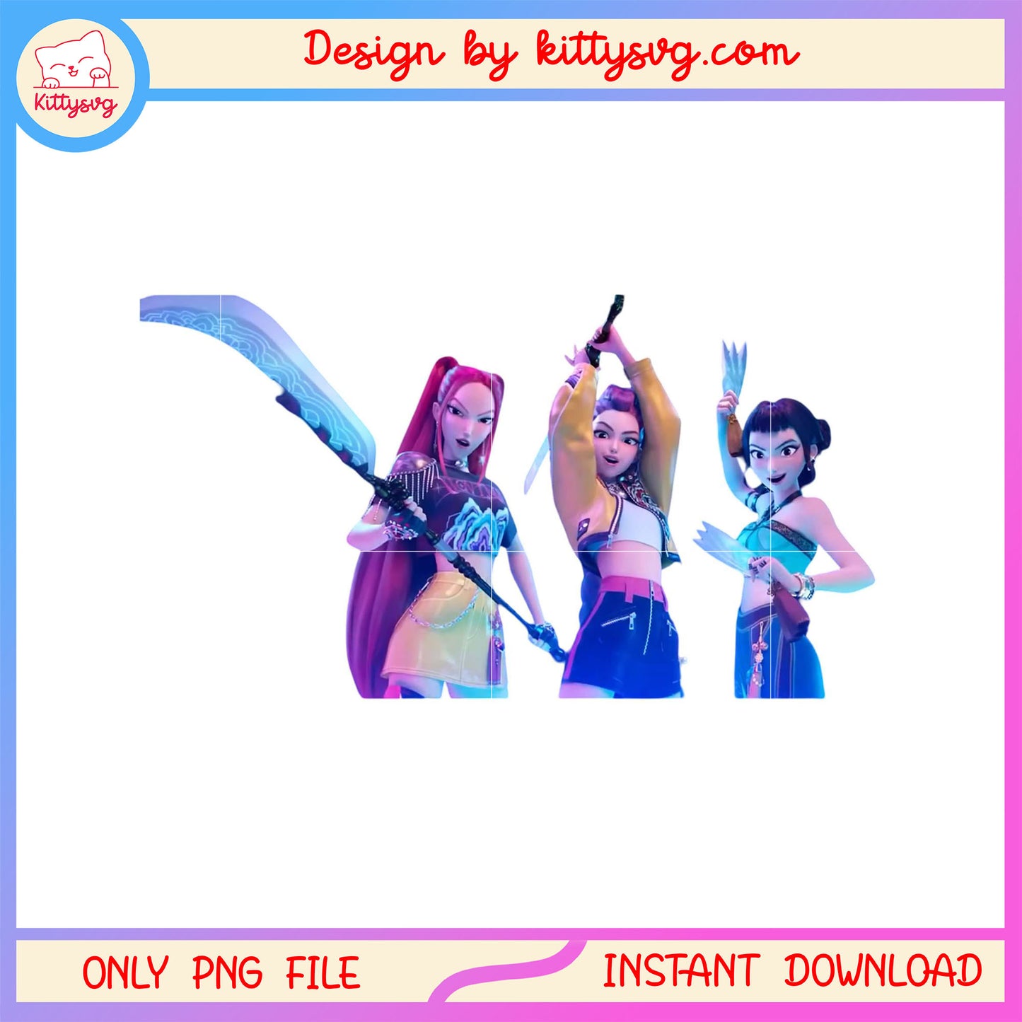 The huntrix demon hunters outfits png, huntrix outfits png