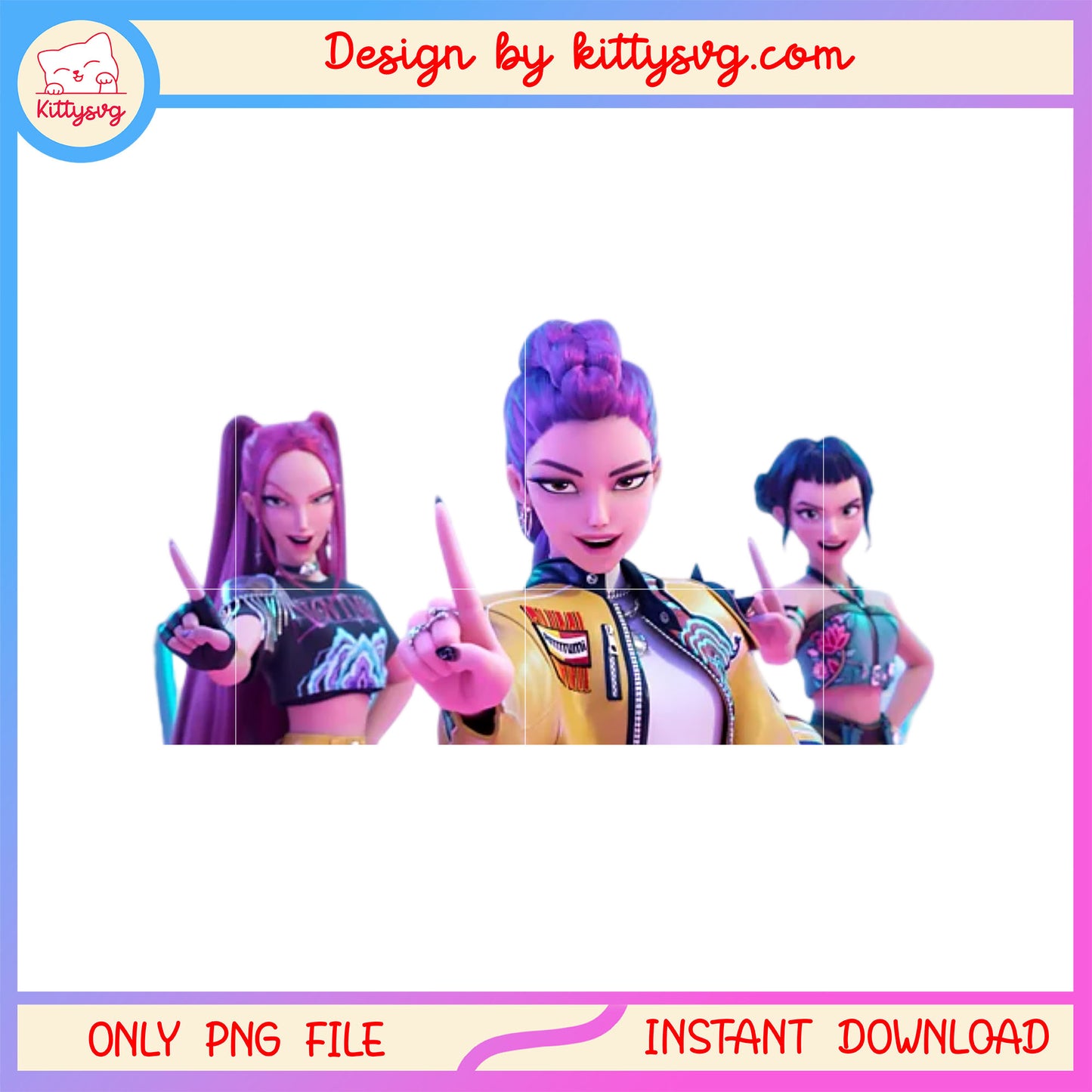 The huntrix kpop demon hunters casts png, netflix movies png