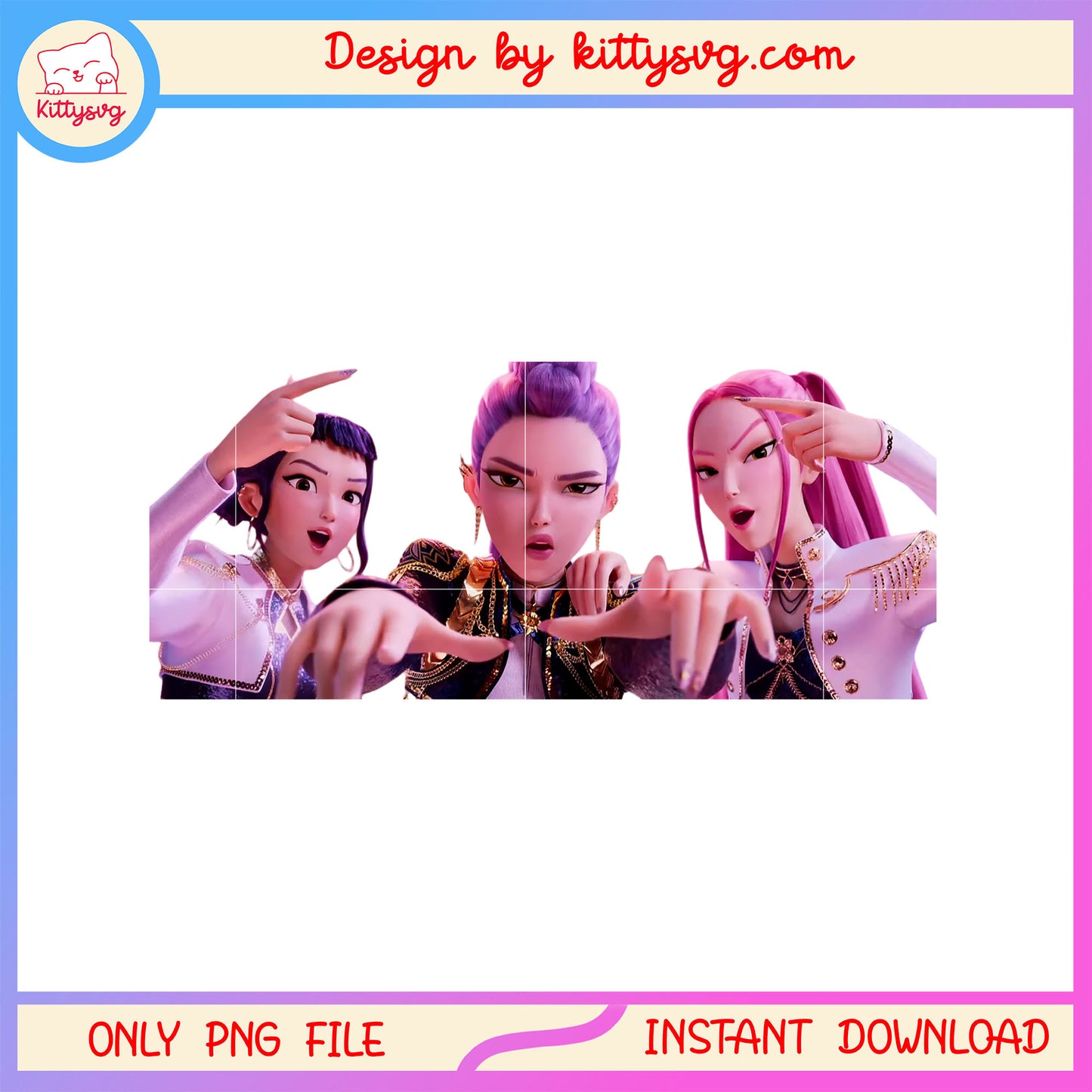 The huntrix members png, huntrix kpop groups png