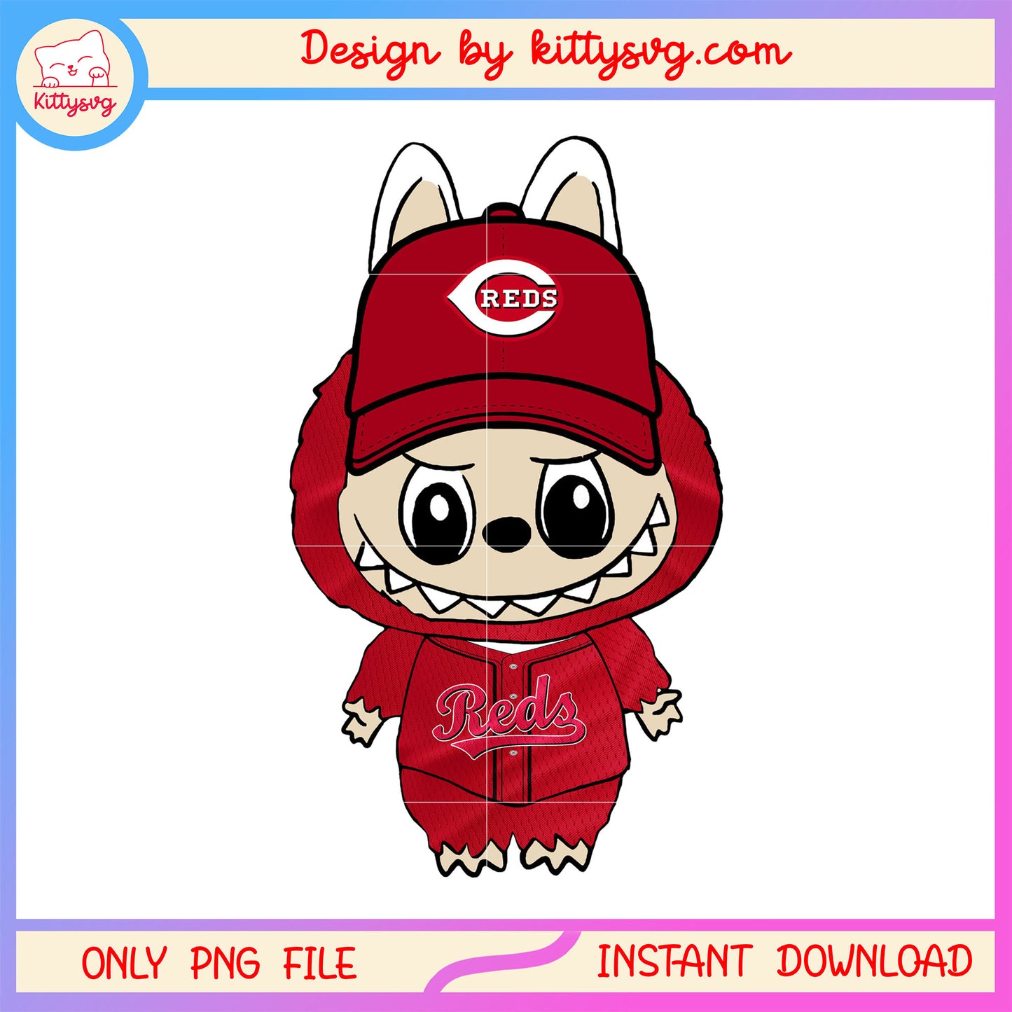 The labubu doll cincinnati reds doll clothes design png, cincinnati reds png