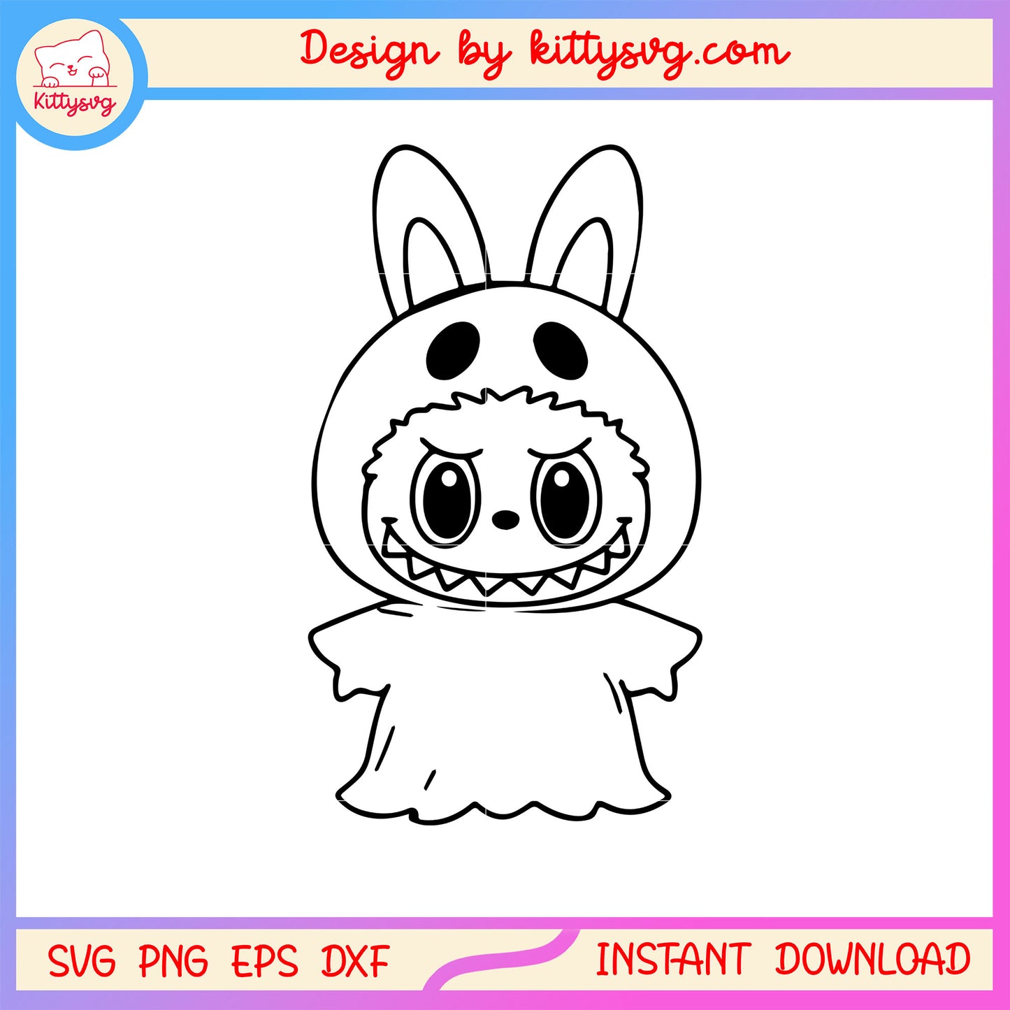 The labubu halloween sheet ghost design svg, labubu dolls svg