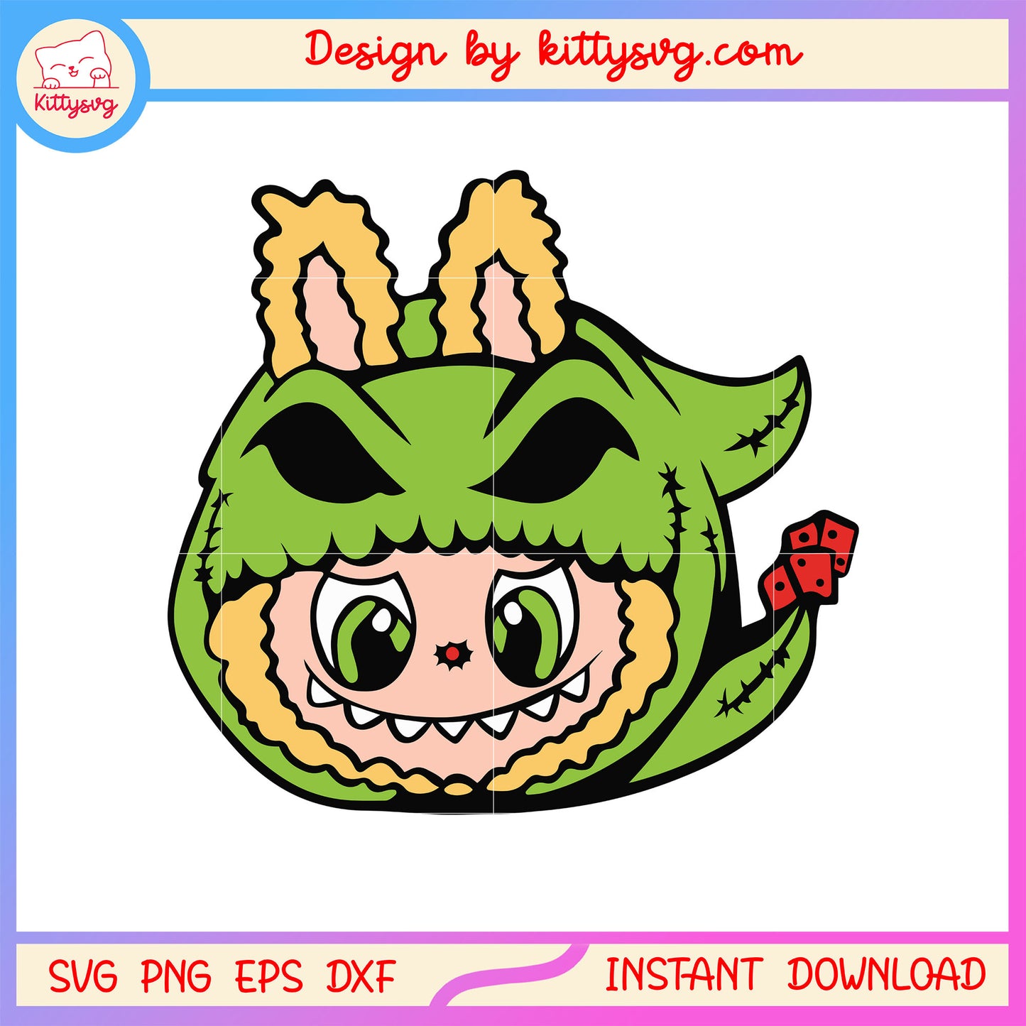 The monster labubu cosplay grinch svg, the grinch svg