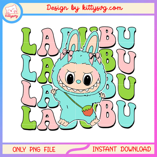 The monsters labubu fluffy monster clothes popmart design png, popmart labubu png