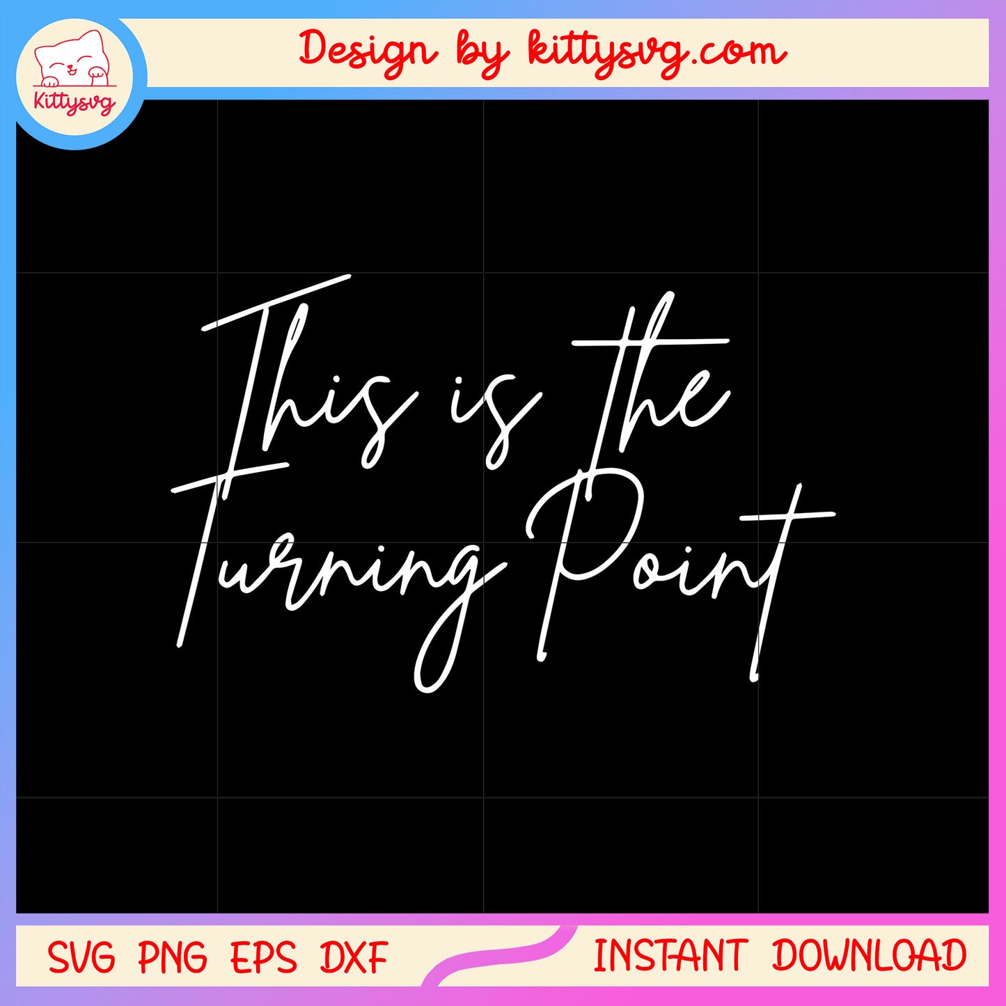 This is the turning paint white text design svg, font design svg
