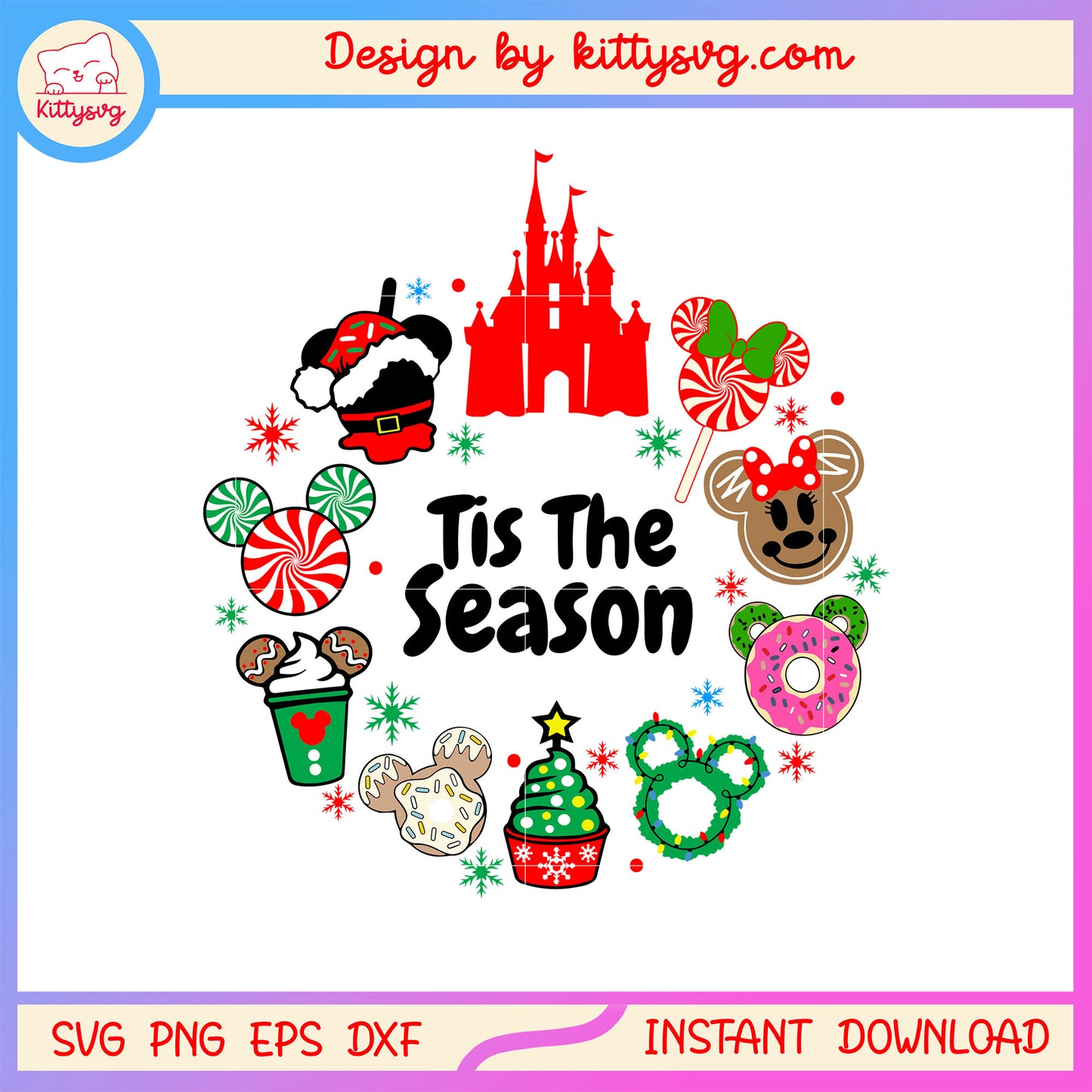 Tis the season disney world cookies design svg, disney cartoon svg