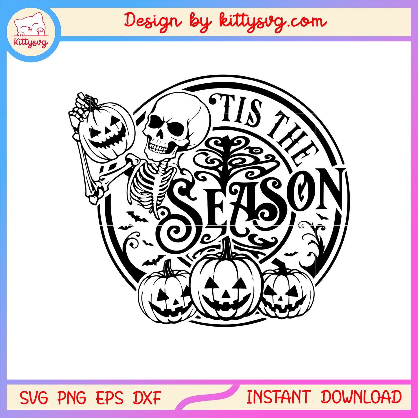 Tis the season halloween vibes design svg, spooky season svg
