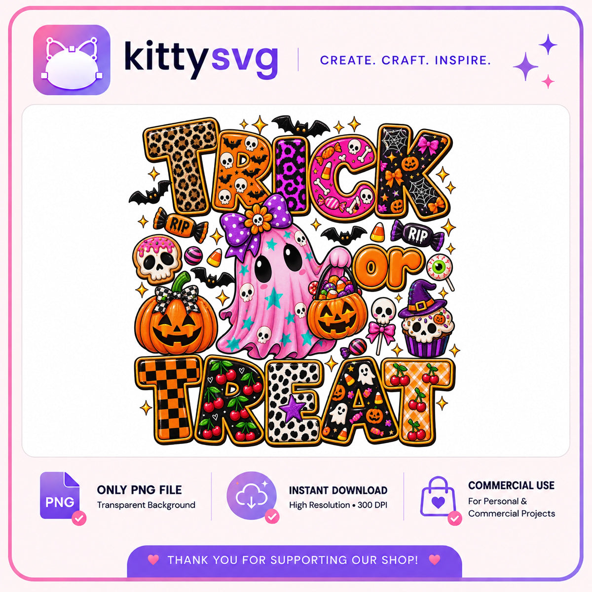 Trick Or Treat Halloween Ghost PNG, Cute Ghost Halloween PNG, Spooky PNG