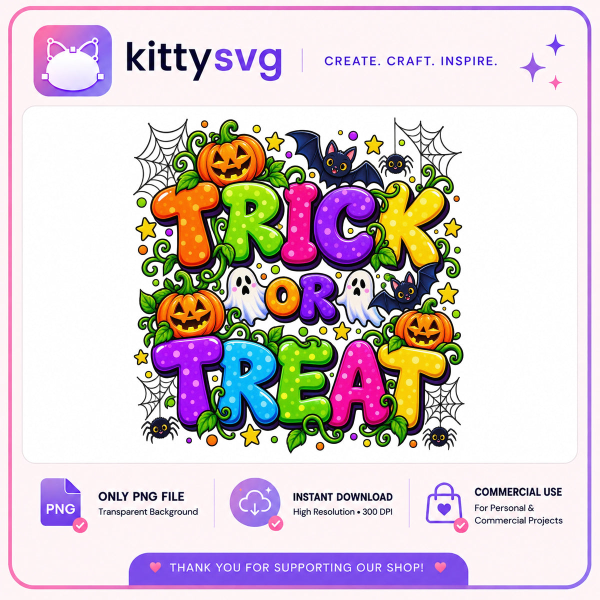 Trick Or Treat Halloween PNG, Cute Halloween PNG, Spooky PNG