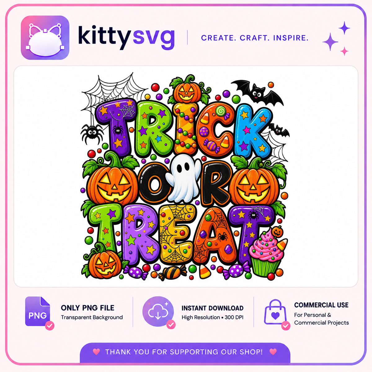 Trick Or Treat Halloween PNG, Pumpkin Ghost PNG, Halloween PNG