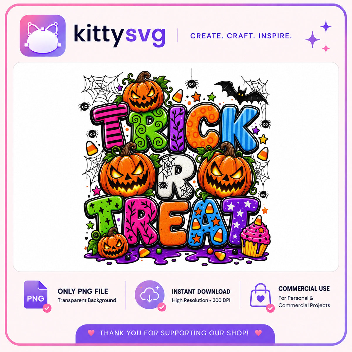 Trick Or Treat Halloween PNG, Pumpkin Halloween PNG, Spooky PNG