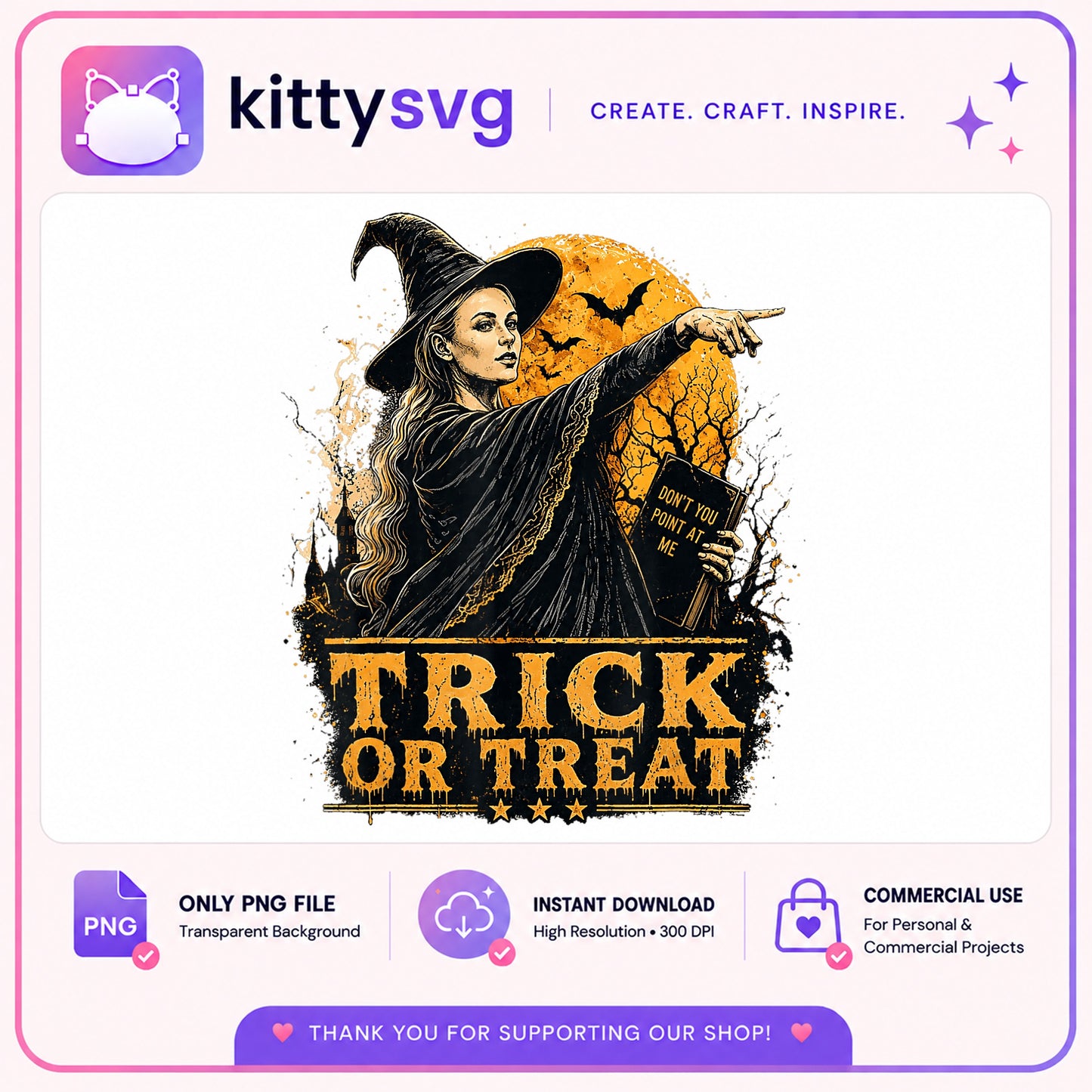 Trick Or Treat Witch Halloween PNG, Spooky Witch PNG, Halloween PNG