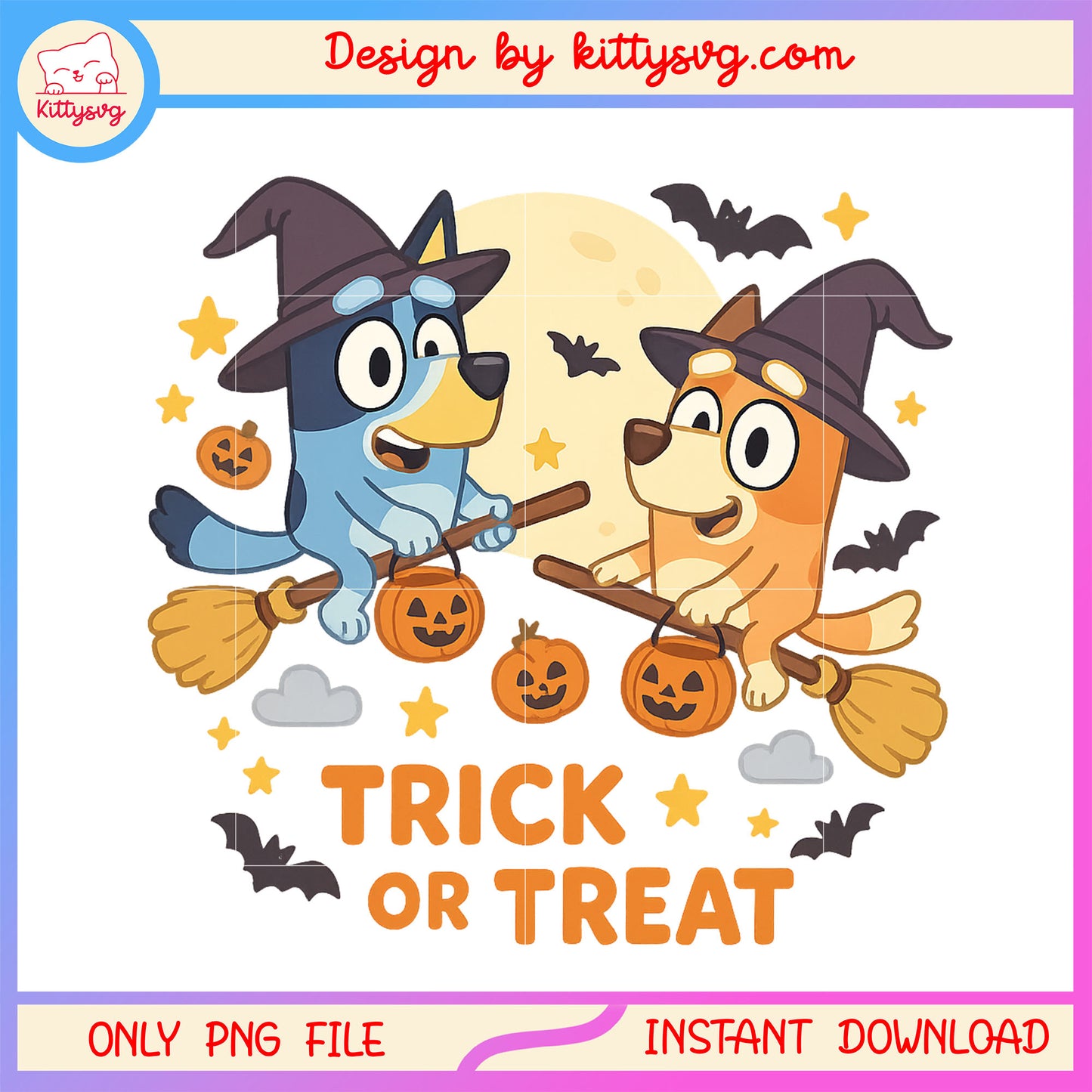 Trick or treat bluey and bingo png, happy halloween png