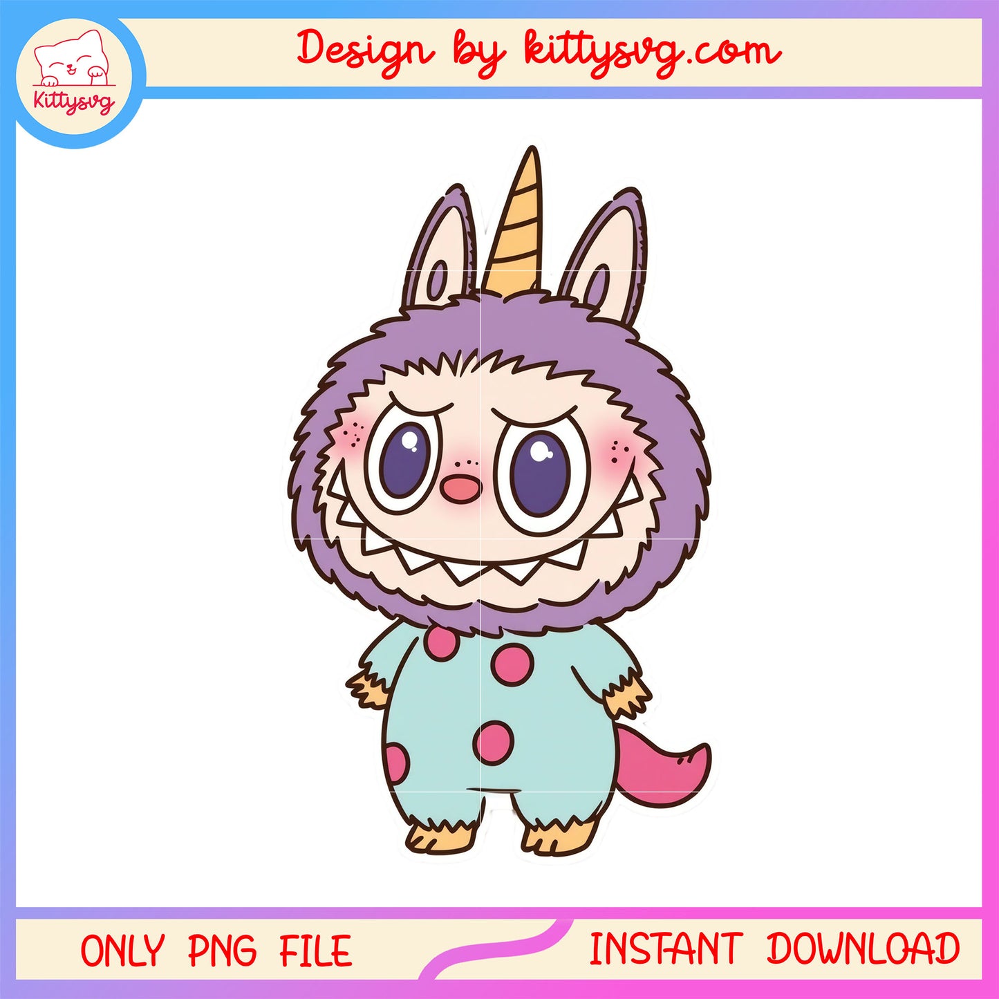 Unicorn labubu monster design png, labubu colors png, labubu png