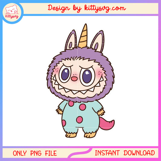 Unicorn labubu monster design png, labubu colors png, labubu png