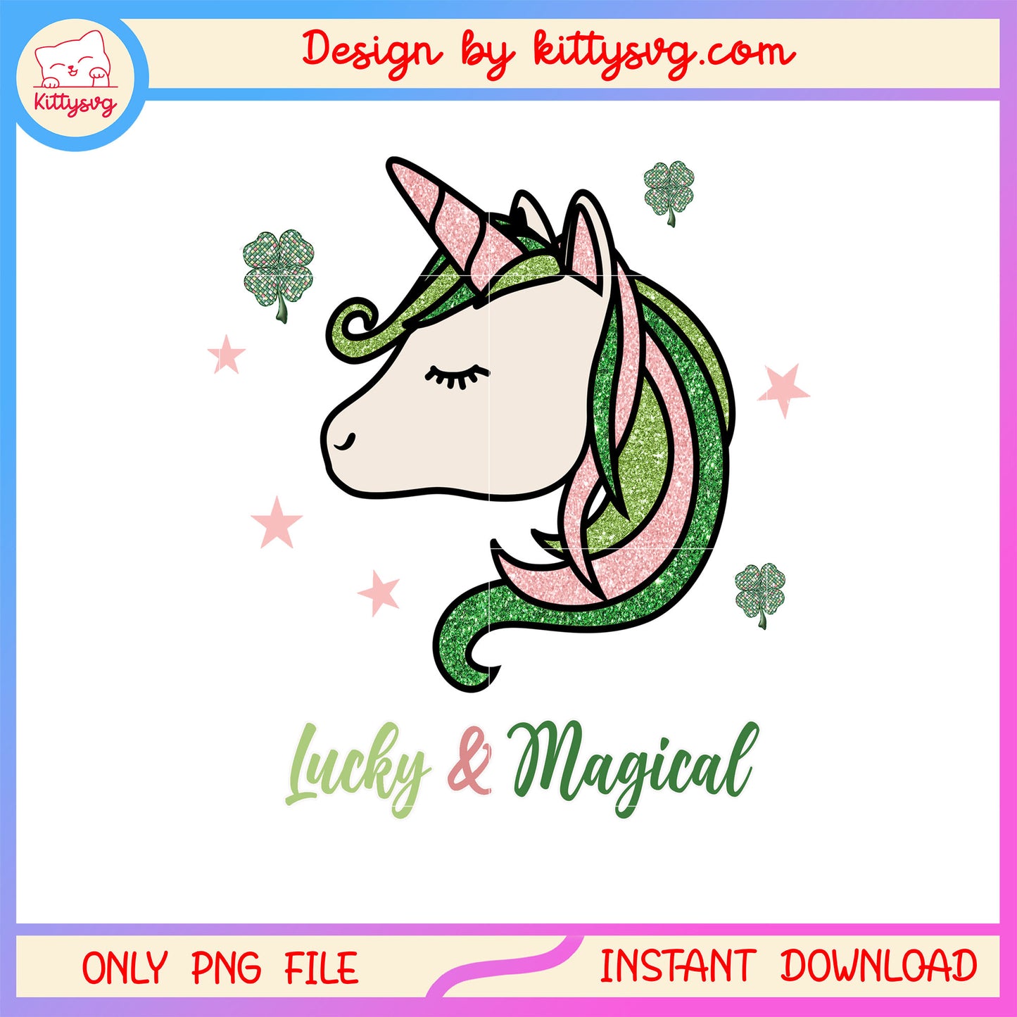 Unicorn magical st patrick's png, st patrick's day parade png