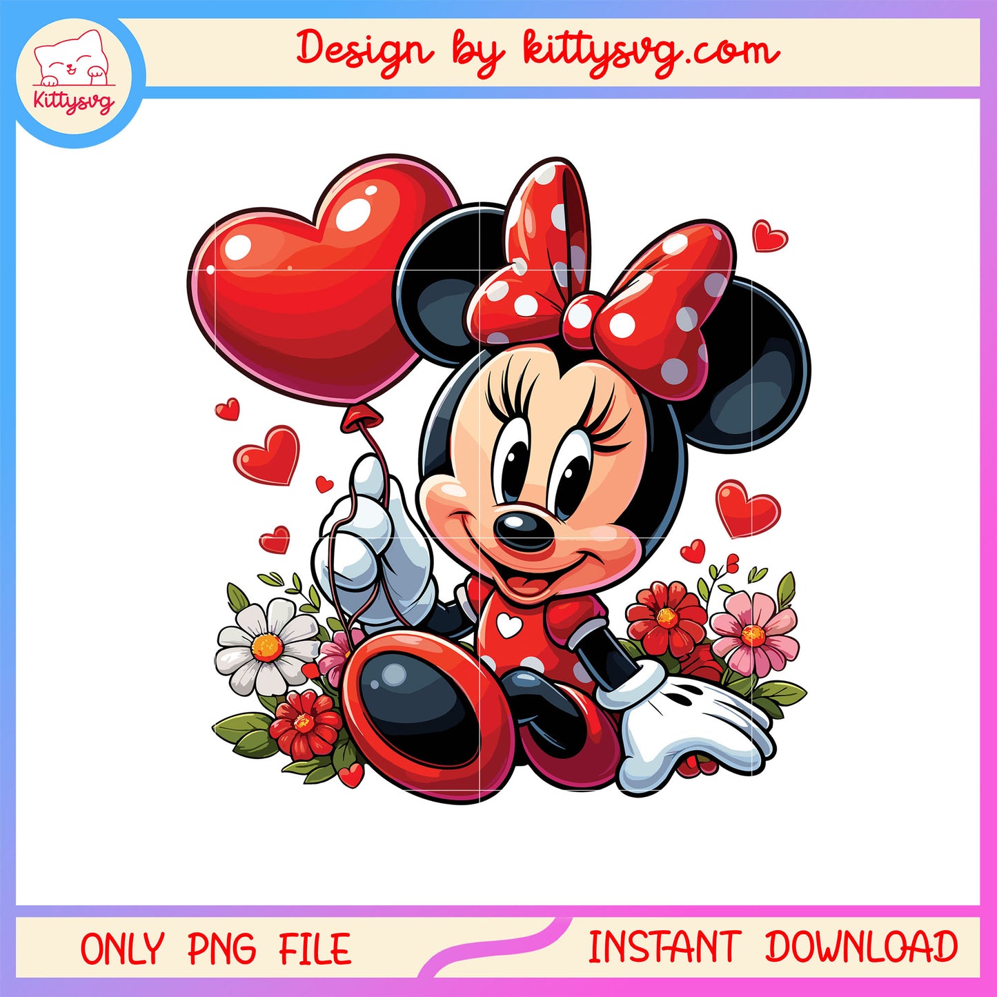 Valentine red minnie balls png, disney valentine's day png