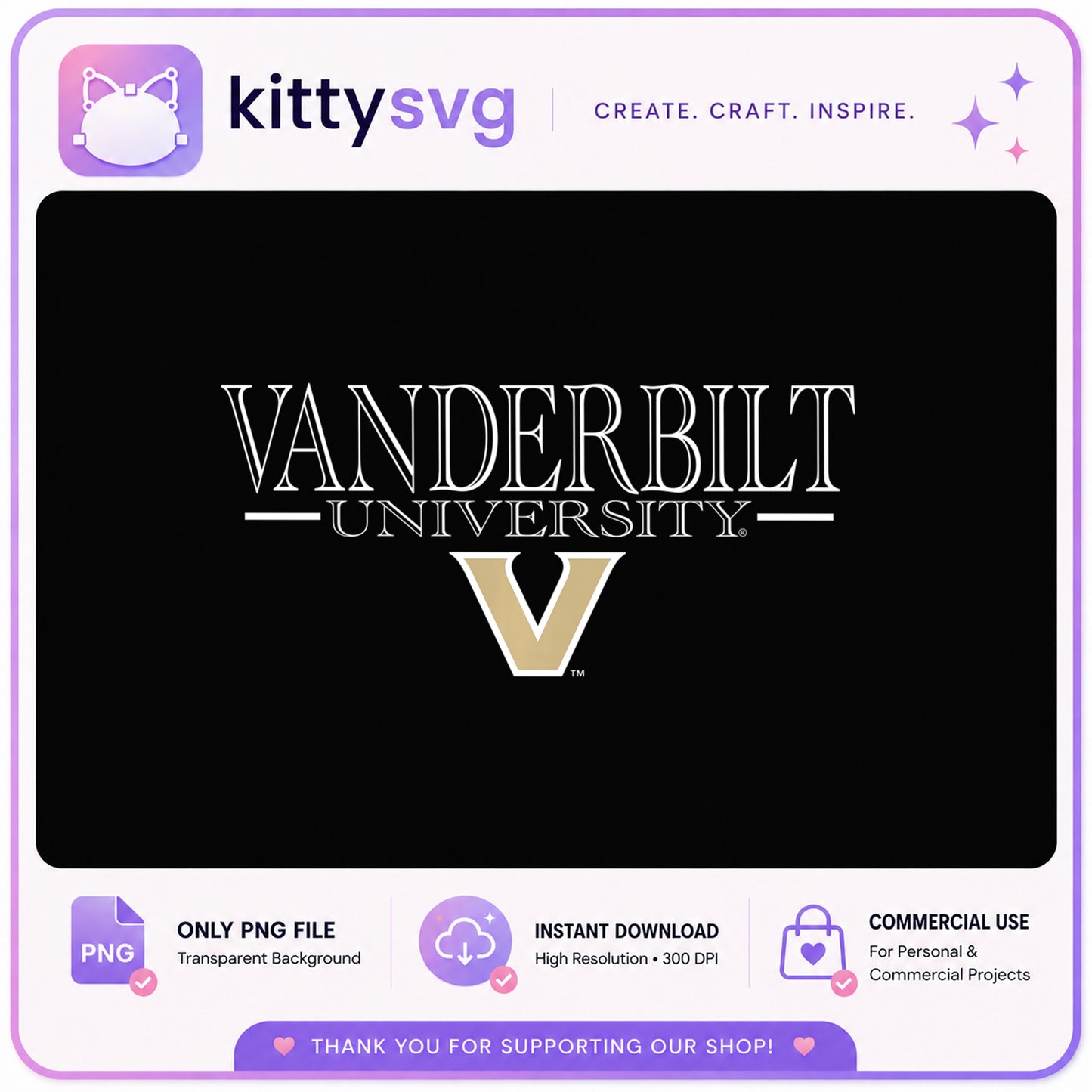Vanderbilt University PNG, Commodores Logo PNG, College PNG
