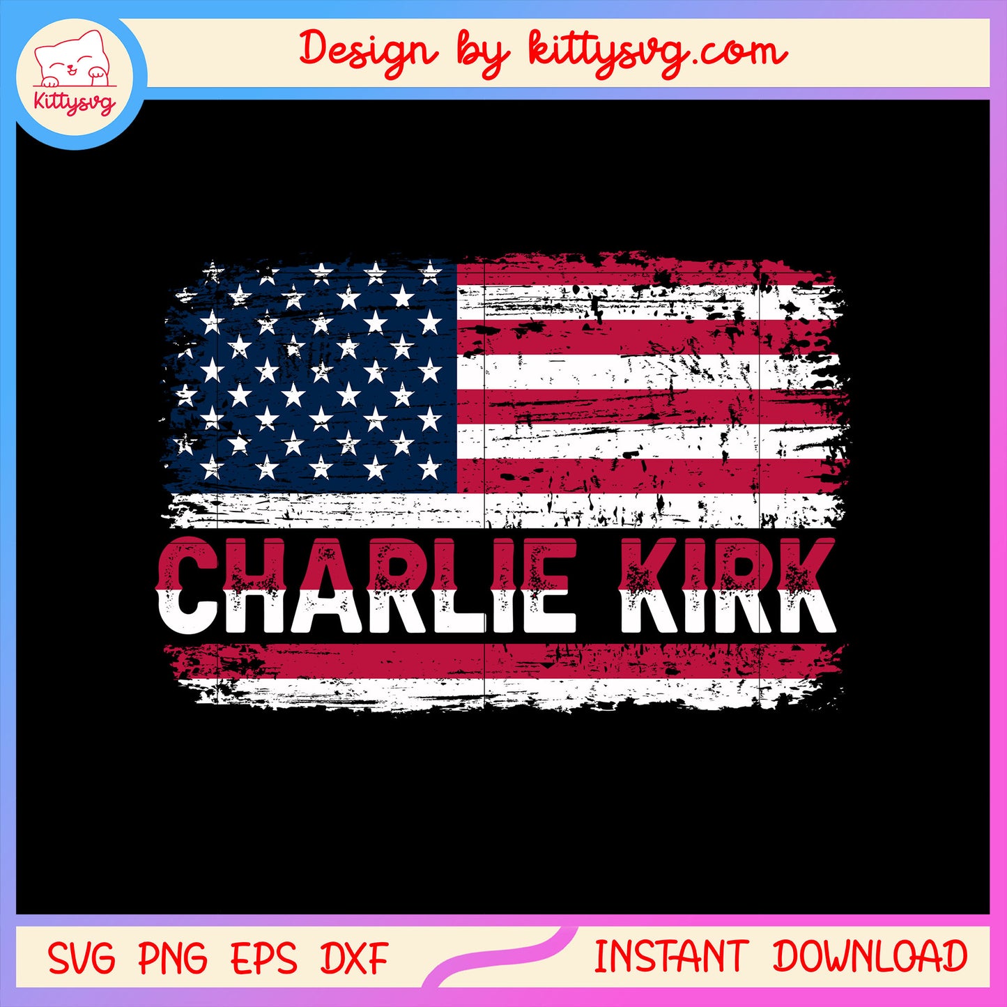 Vintage america flag charlie kirk america svg, america flag svg