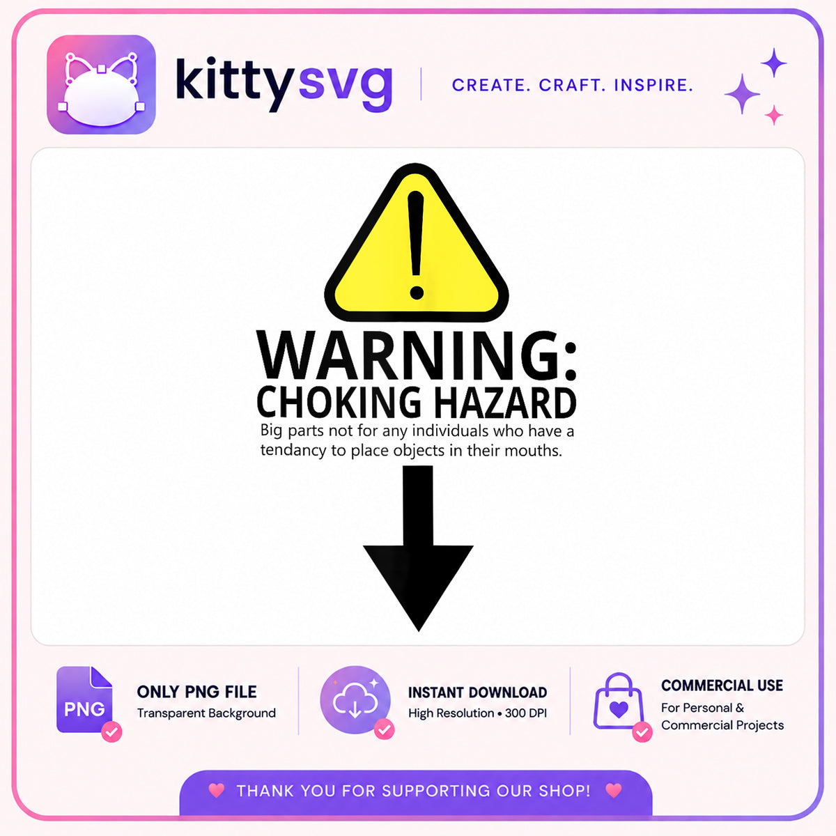 Warning Choking Hazard PNG, Funny Warning Sign PNG, Caution PNG