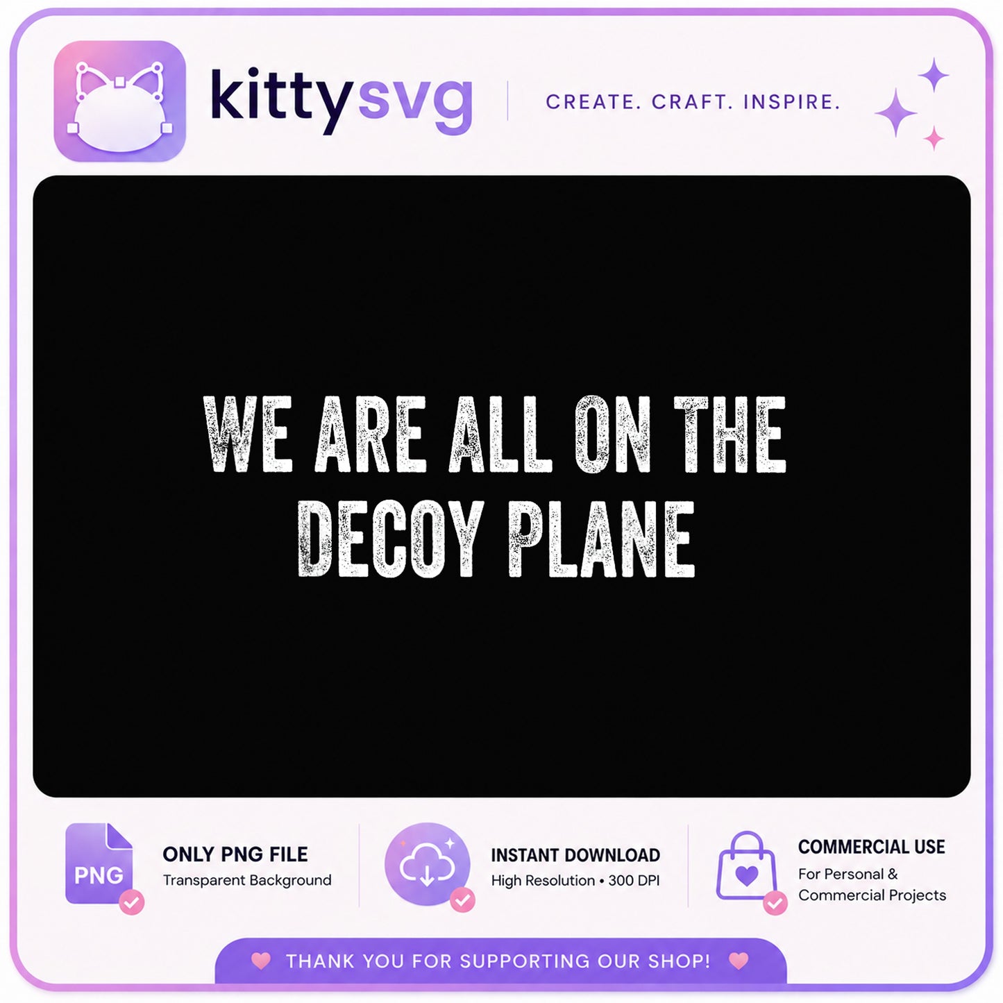 We Are All On The Decoy Plane PNG, Funny Quote PNG, Shirt Design PNG
