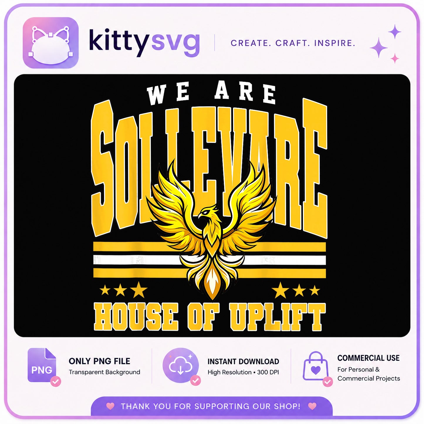 We Are Sollevare House Of Uplift PNG, Phoenix Mascot PNG, Team Spirit PNG