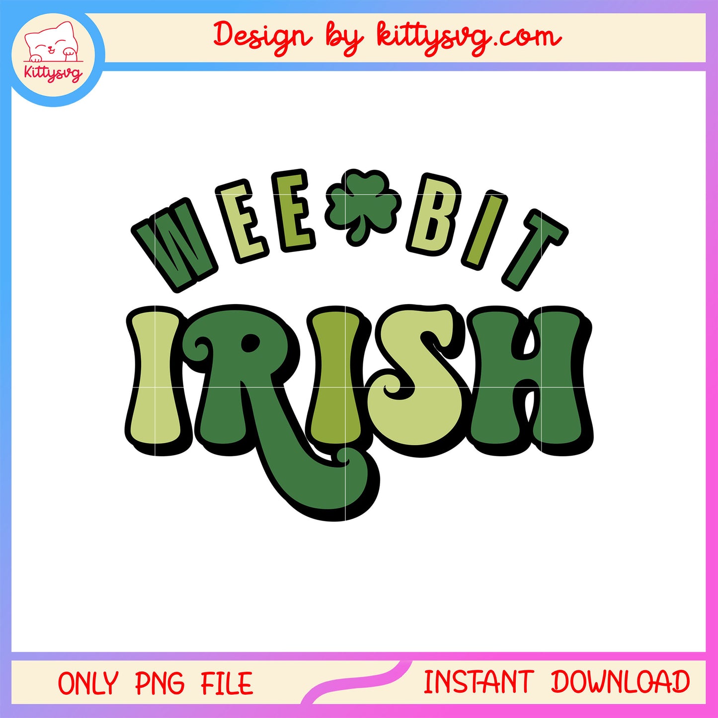 Wee bit isish sticker png, st. patrick's day sticker png