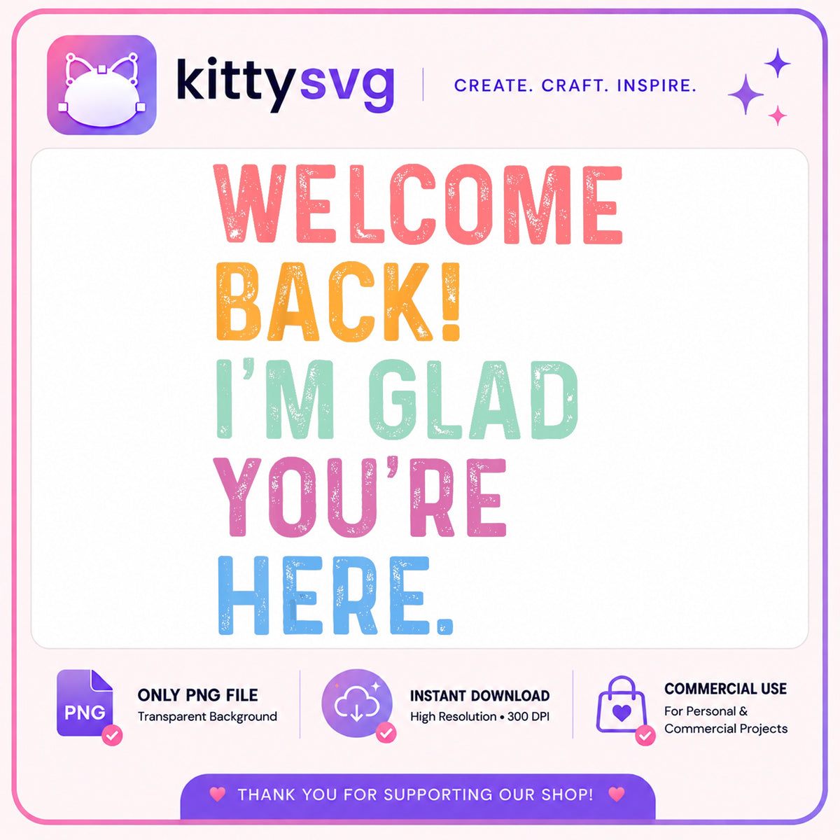 Welcome Back Im Glad Youre Here PNG, Teacher PNG, Classroom PNG